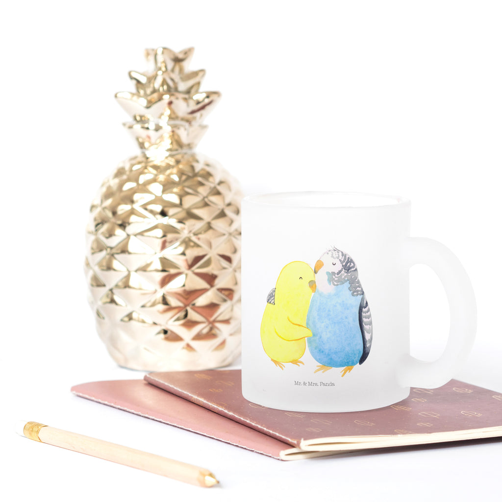 Teetasse Wellensittich Liebe Teetasse, Teeglas, Teebecher, Tasse mit Henkel, Tasse, Glas Teetasse, Teetasse aus Glas, Liebe, Partner, Freund, Freundin, Ehemann, Ehefrau, Heiraten, Verlobung, Heiratsantrag, Liebesgeschenk, Jahrestag, Hocheitstag, Vögel, Wellensittich, Nähe, Kuscheln, Vertrauen
