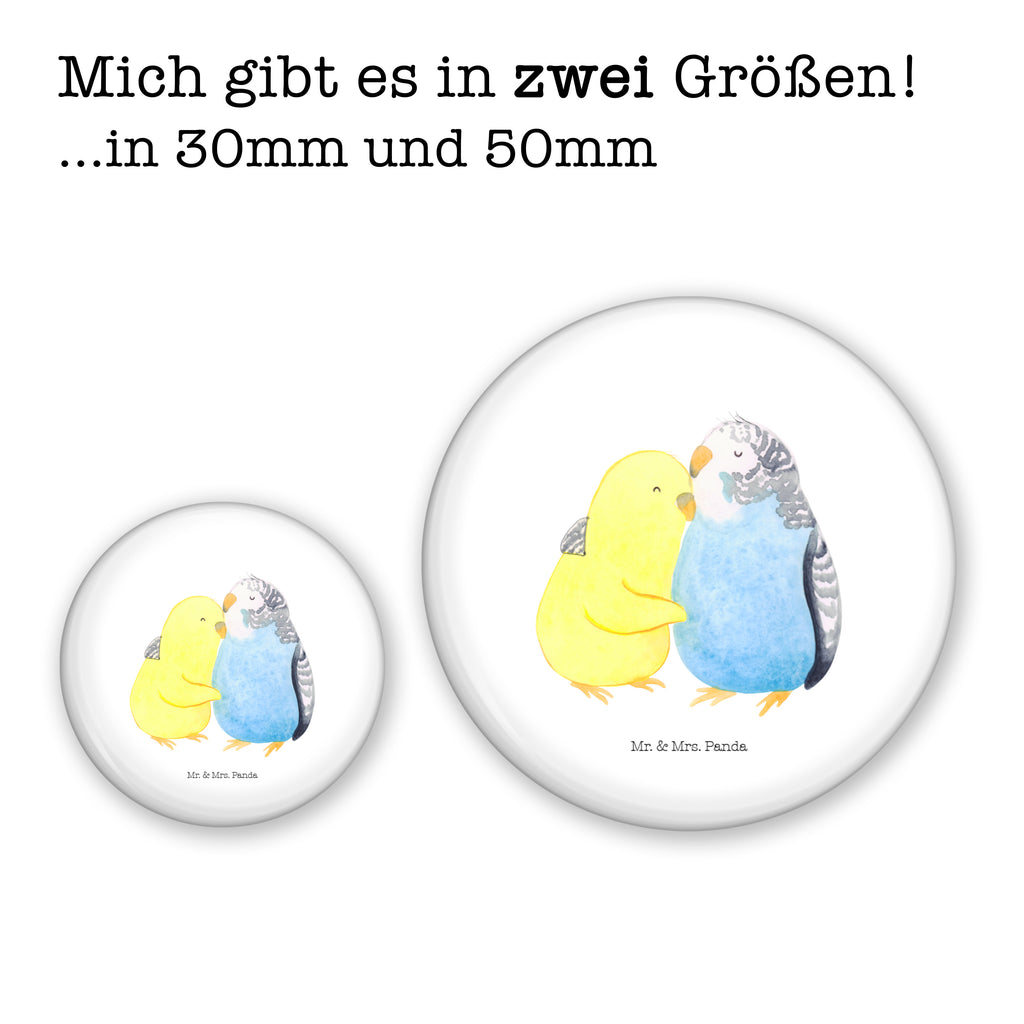 50mm Button Wellensittich Liebe 50mm Button, Button, Pin, Anstecknadel, Liebe, Partner, Freund, Freundin, Ehemann, Ehefrau, Heiraten, Verlobung, Heiratsantrag, Liebesgeschenk, Jahrestag, Hocheitstag, Vögel, Wellensittich, Nähe, Kuscheln, Vertrauen
