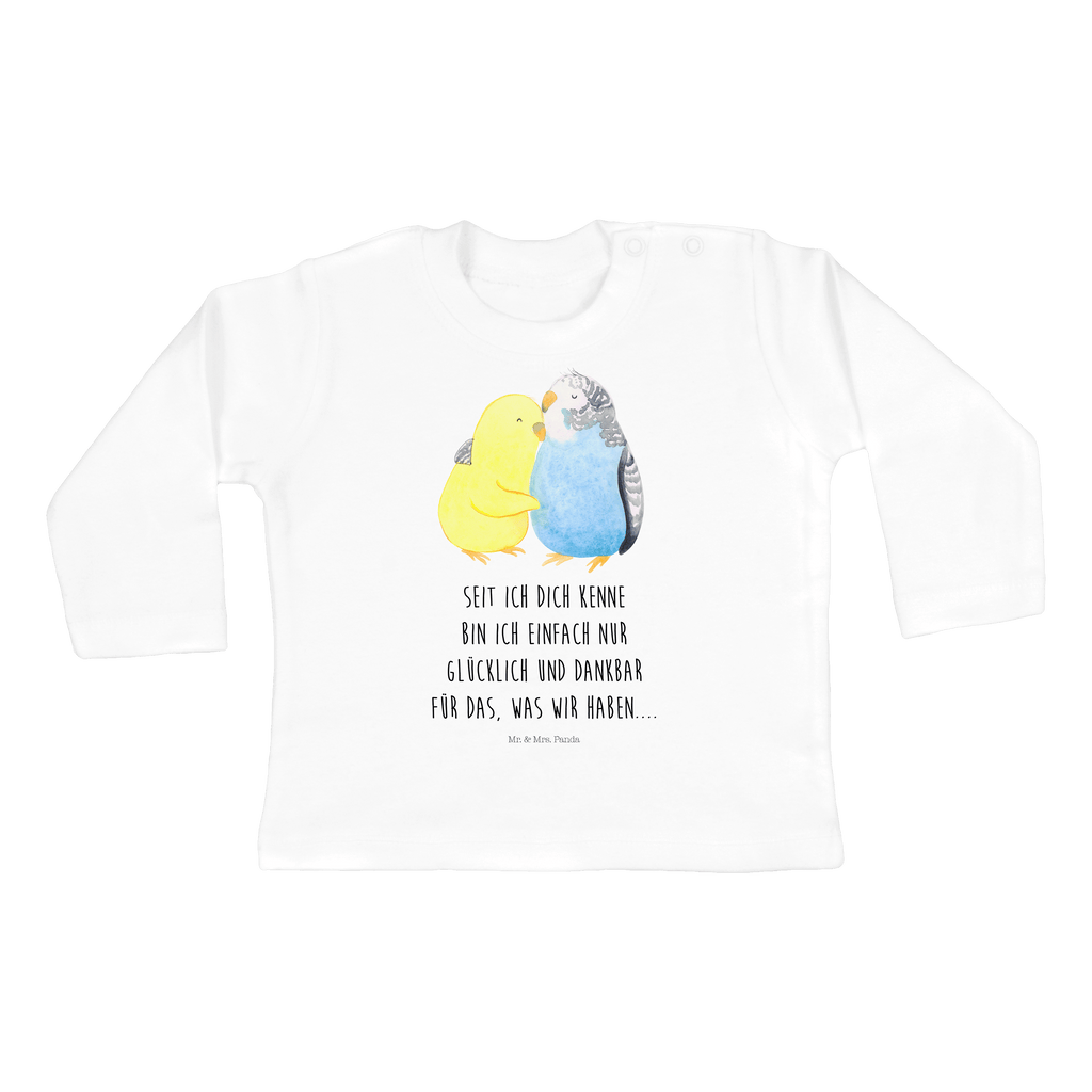 3-6 Monate Baby Longsleeve Wellensittich Liebe Mädchen, Jungen, Baby, Langarm, Bio, Kleidung, Liebe, Partner, Freund, Freundin, Ehemann, Ehefrau, Heiraten, Verlobung, Heiratsantrag, Liebesgeschenk, Jahrestag, Hocheitstag, Vögel, Wellensittich, Nähe, Kuscheln, Vertrauen