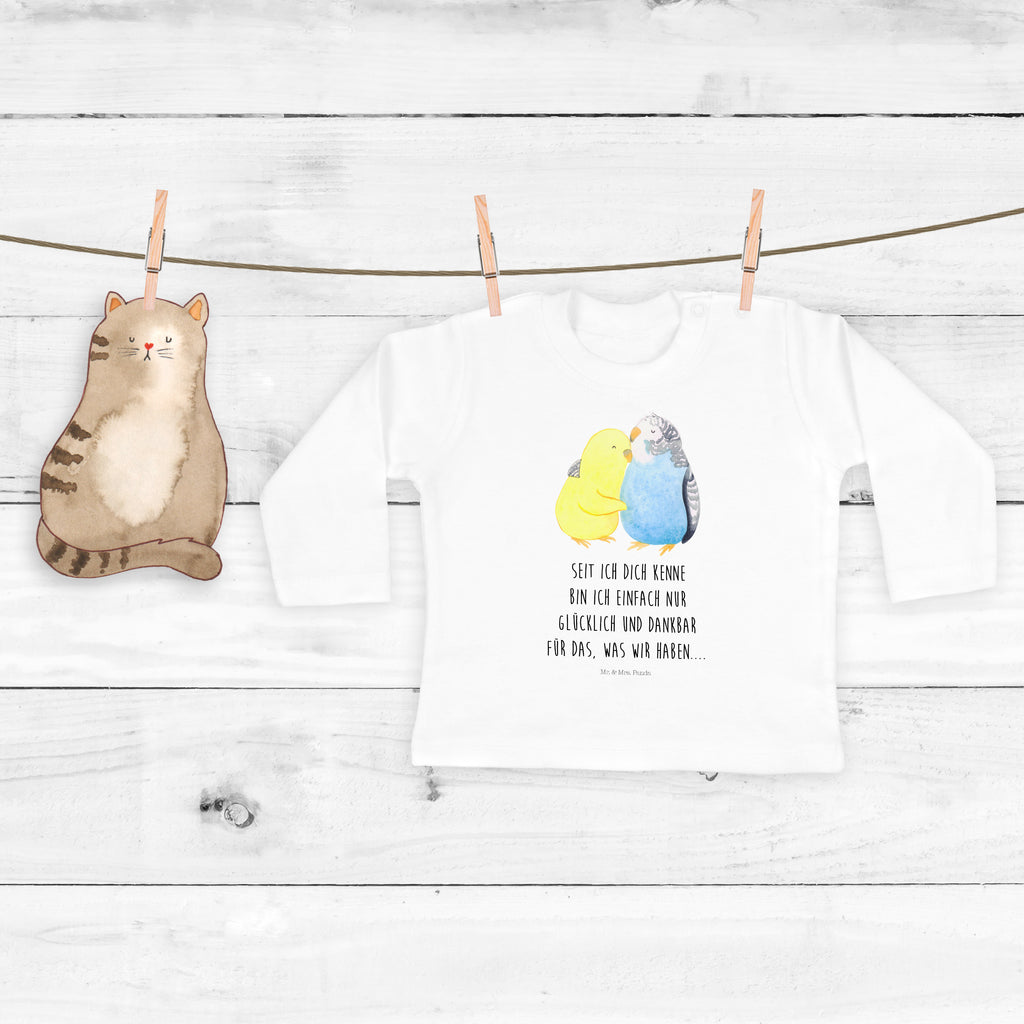 3-6 Monate Baby Longsleeve Wellensittich Liebe Mädchen, Jungen, Baby, Langarm, Bio, Kleidung, Liebe, Partner, Freund, Freundin, Ehemann, Ehefrau, Heiraten, Verlobung, Heiratsantrag, Liebesgeschenk, Jahrestag, Hocheitstag, Vögel, Wellensittich, Nähe, Kuscheln, Vertrauen