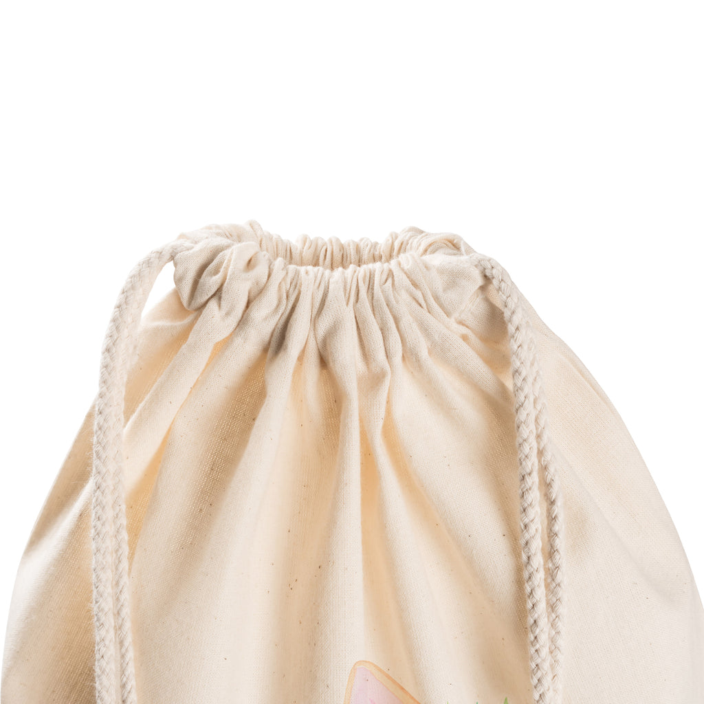 Sportbeutel Wüstenfuchs Blumenkranz Turnbeutel, Beutel, Sporttasche, Tasche, Stoffbeutel, Afrika, Wildtiere, Wüste, Wüstenfuchs, Blumen, Blumenkranz, Glücklich