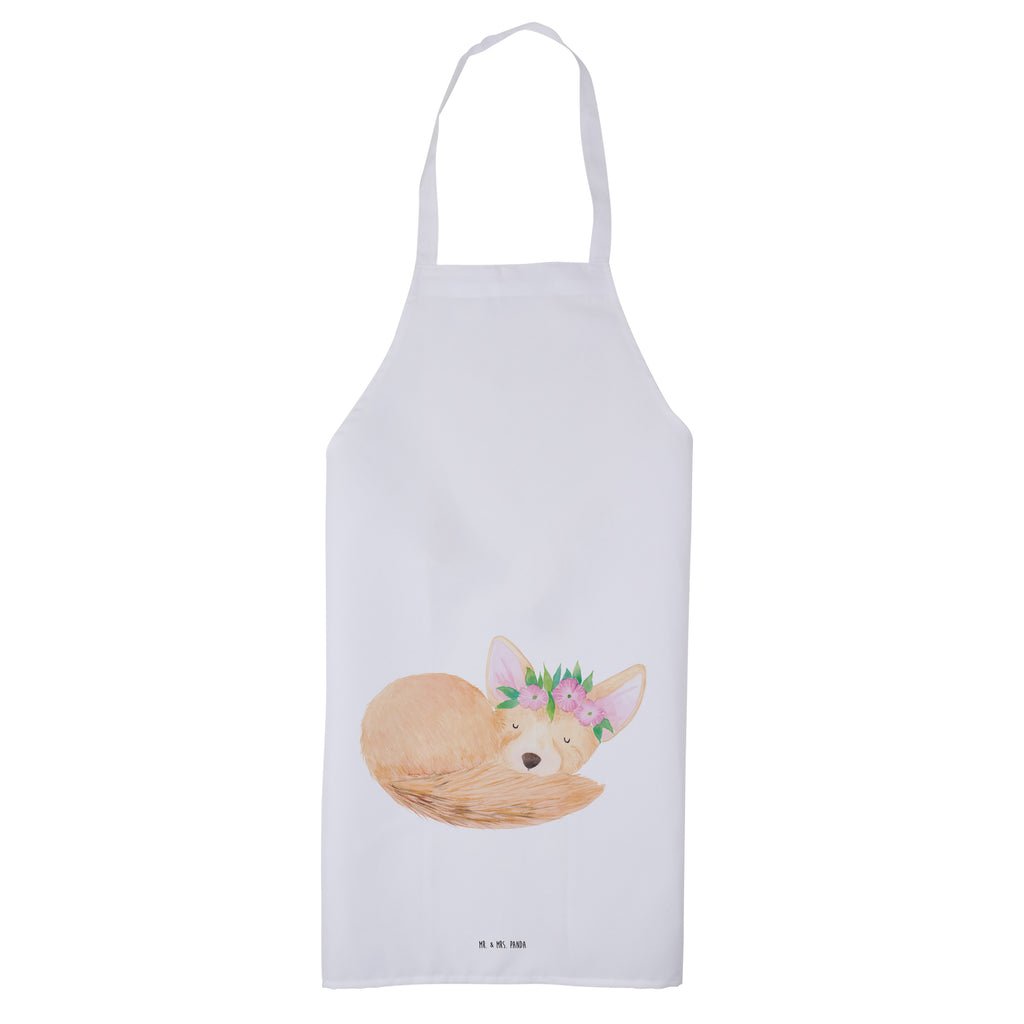 Kochschürze Wüstenfuchs Blumenkranz Schürze, Backschürze, Küchenschürze, Grillschürze, Latzschürze, Afrika, Wildtiere, Wüste, Wüstenfuchs, Blumen, Blumenkranz, Glücklich