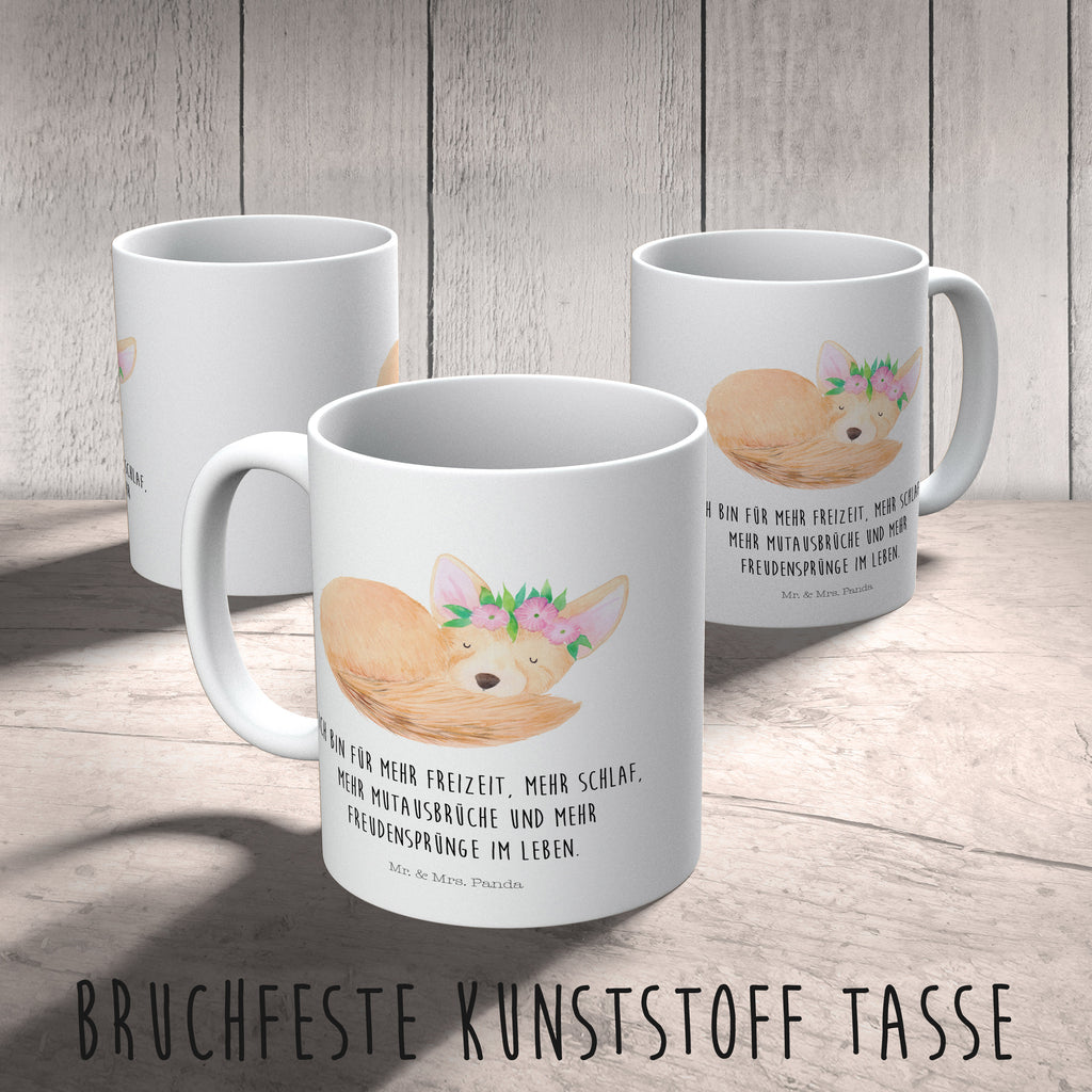 Kindertasse Wüstenfuchs Blumenkranz Kunststoff Tasse, Kindergarten, Tasse, Trinkbecher, Camping Becher, Kaffeetasse, Kunststoffbecher, Kindergartenbecher, Outdoorgeschirr, Kunststoffgeschirr, Reisebecher, Reisetasse, Kinderbecher, Afrika, Wildtiere, Wüste, Wüstenfuchs, Blumen, Blumenkranz, Glücklich