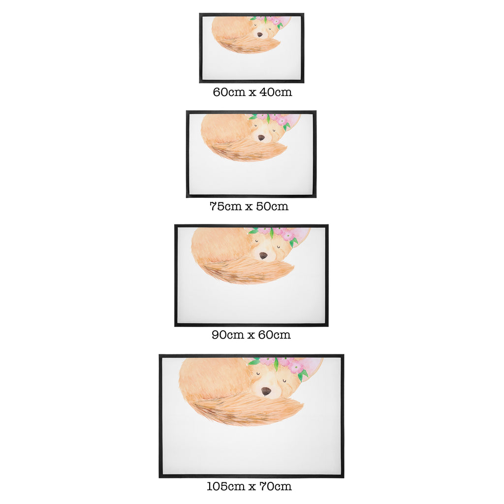 Fußmatte Wüstenfuchs Blumenkranz Afrika, Wüste, Wüstenfuchs, Blumen, Blumenkranz, Glücklich,  Türvorleger, Schmutzmatte, Fußabtreter, Matte, Schmutzfänger, Fußabstreifer, Schmutzfangmatte, Türmatte, Motivfußmatte,  Haustürmatte, Vorleger  Afrika, Wildtiere