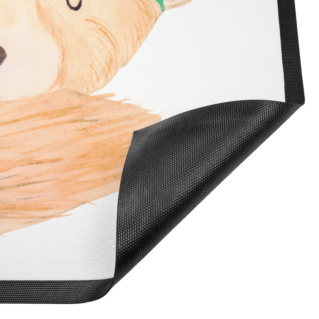 Fußmatte Wüstenfuchs Blumenkranz Afrika, Wüste, Wüstenfuchs, Blumen, Blumenkranz, Glücklich,  Türvorleger, Schmutzmatte, Fußabtreter, Matte, Schmutzfänger, Fußabstreifer, Schmutzfangmatte, Türmatte, Motivfußmatte,  Haustürmatte, Vorleger  Afrika, Wildtiere