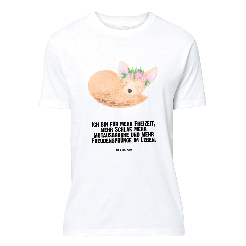 Größe S T-Shirt Wüstenfuchs Blumenkranz T-Shirt, Shirt, Tshirt, Lustiges T-Shirt, T-Shirt mit Spruch, Party, Junggesellenabschied, Jubiläum, Geburstag, Herrn, Damen, Männer, Frauen, Schlafshirt, Nachthemd, Sprüche, Afrika, Wildtiere, Wüste, Wüstenfuchs, Blumen, Blumenkranz, Glücklich