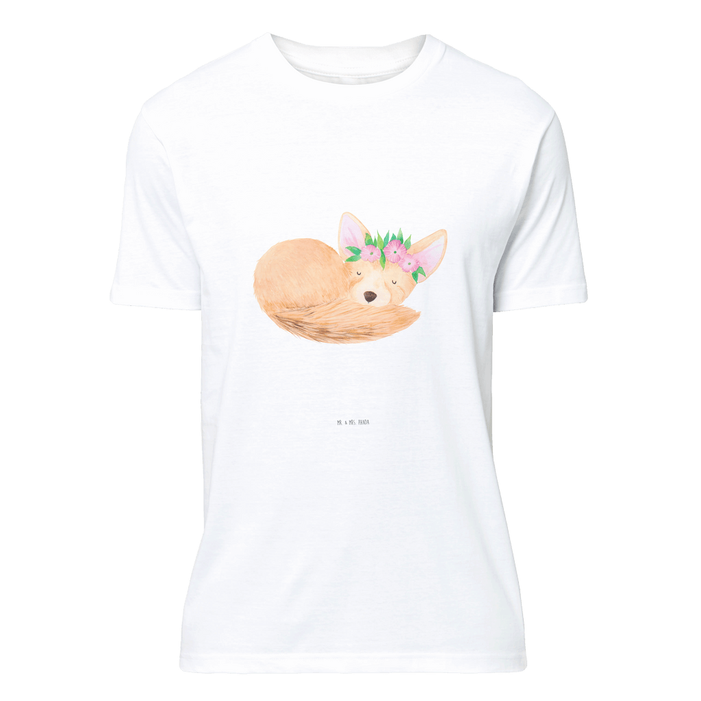 Größe S T-Shirt Wüstenfuchs Blumenkranz T-Shirt, Shirt, Tshirt, Lustiges T-Shirt, T-Shirt mit Spruch, Party, Junggesellenabschied, Jubiläum, Geburstag, Herrn, Damen, Männer, Frauen, Schlafshirt, Nachthemd, Sprüche, Afrika, Wildtiere, Wüste, Wüstenfuchs, Blumen, Blumenkranz, Glücklich