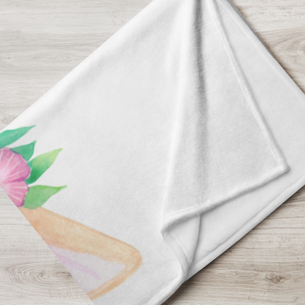 Babydecke Wüstenfuchs Blumenkranz Babydecke, Babygeschenk, Geschenk Geburt, Babyecke Kuscheldecke, Krabbeldecke, Afrika, Wildtiere, Wüste, Wüstenfuchs, Blumen, Blumenkranz, Glücklich