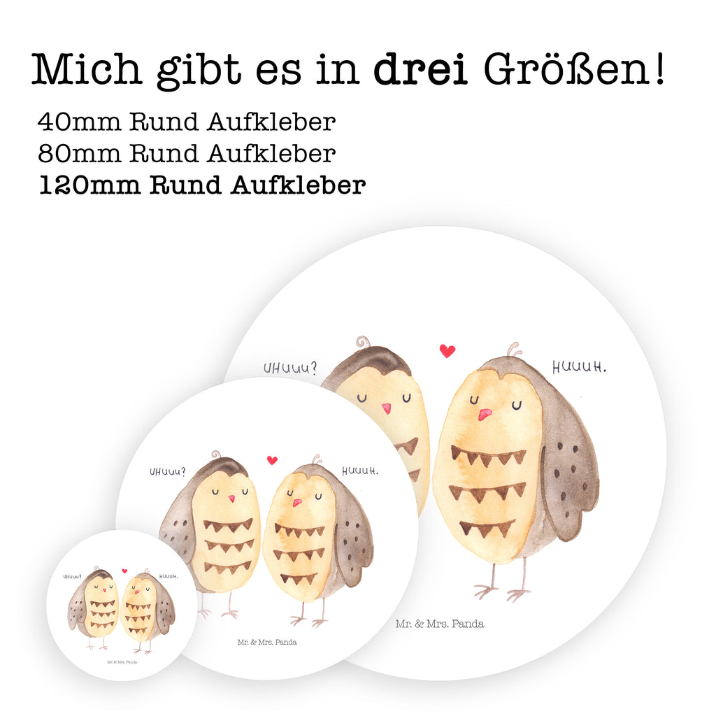 120mm Rund Aufkleber Eule Liebe