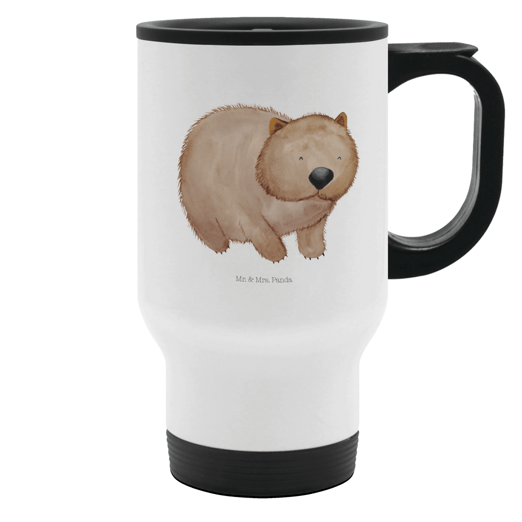 Thermobecher Wombat Thermobecher, To Go Becher, Thermotasse, Kaffeebecher, Isolierbecher, Thermobecher To Go, Warmhaltetasse, Edelstahlbecher, Reisebecher, Tasse mit Deckel, Thermobecher für 400 ml, Kaffeetasse zum Mitnehmen, Tasse zum Mitnehmen, Spülmaschinenfest, Tiermotive, Gute Laune, lustige Sprüche, Tiere, Wombat, Das Leben ist schön, Motivation, Spruch, Australien