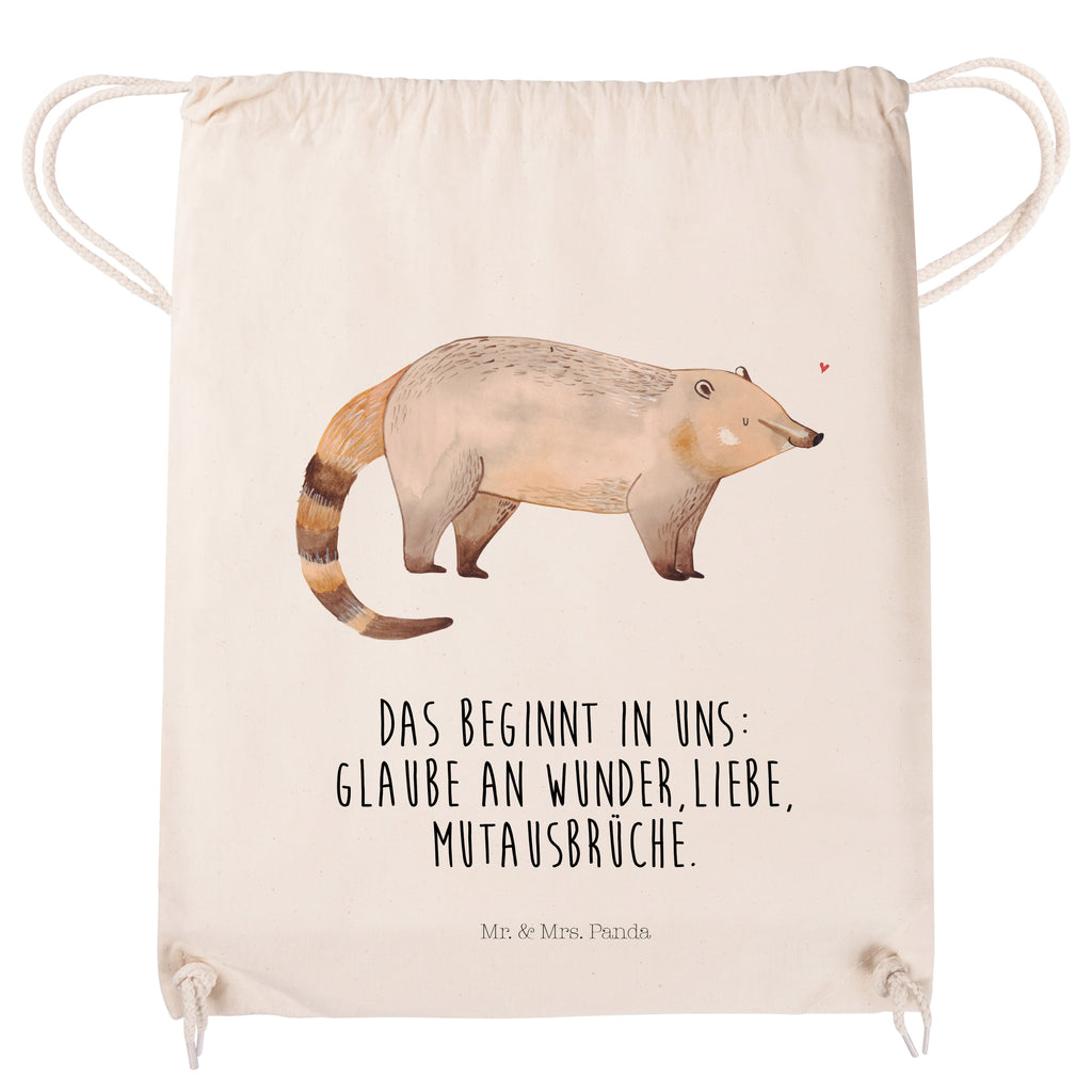 Sportbeutel Nasenbär Turnbeutel, Beutel, Sporttasche, Tasche, Stoffbeutel, Tiermotive, Gute Laune, lustige Sprüche, Tiere, Nasenbär, Nasenbären, Rüsselbär, Bär