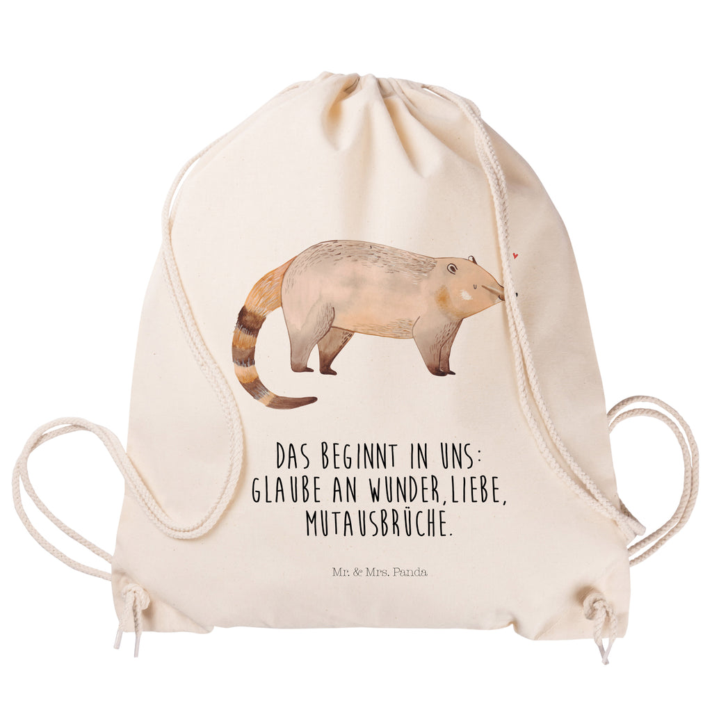 Sportbeutel Nasenbär Turnbeutel, Beutel, Sporttasche, Tasche, Stoffbeutel, Tiermotive, Gute Laune, lustige Sprüche, Tiere, Nasenbär, Nasenbären, Rüsselbär, Bär