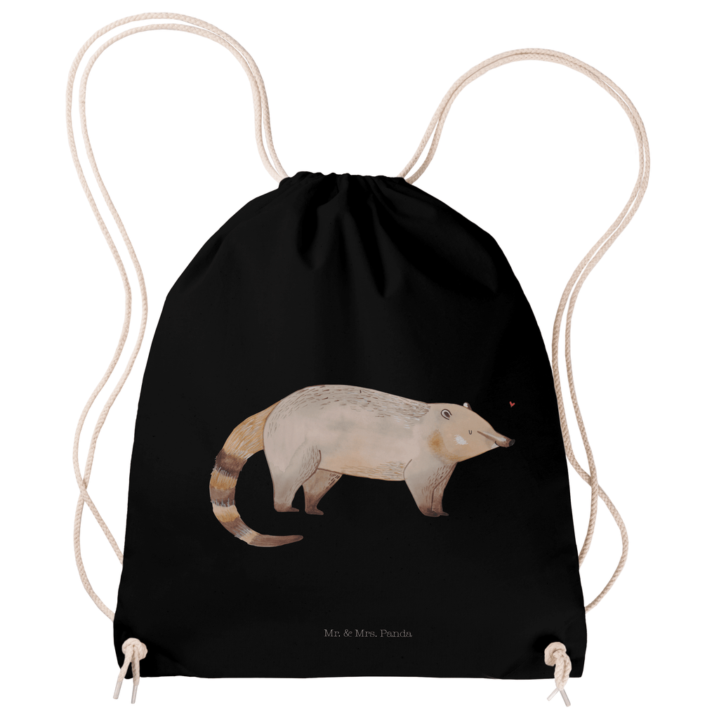 Sportbeutel Nasenbär Turnbeutel, Beutel, Sporttasche, Tasche, Stoffbeutel, Tiermotive, Gute Laune, lustige Sprüche, Tiere, Nasenbär, Nasenbären, Rüsselbär, Bär