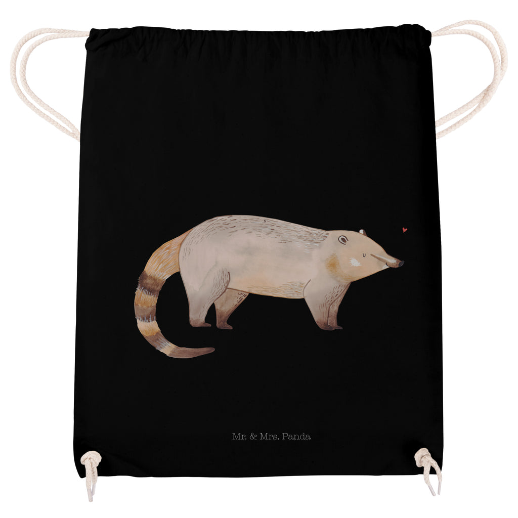 Sportbeutel Nasenbär Turnbeutel, Beutel, Sporttasche, Tasche, Stoffbeutel, Tiermotive, Gute Laune, lustige Sprüche, Tiere, Nasenbär, Nasenbären, Rüsselbär, Bär