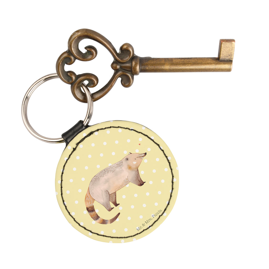 Rund Schlüsselanhänger Nasenbär Schlüsselanhänger, Anhänger, Taschenanhänger, Glücksbringer, Schutzengel, Tiermotive, Gute Laune, lustige Sprüche, Tiere, Nasenbär, Nasenbären, Rüsselbär, Bär