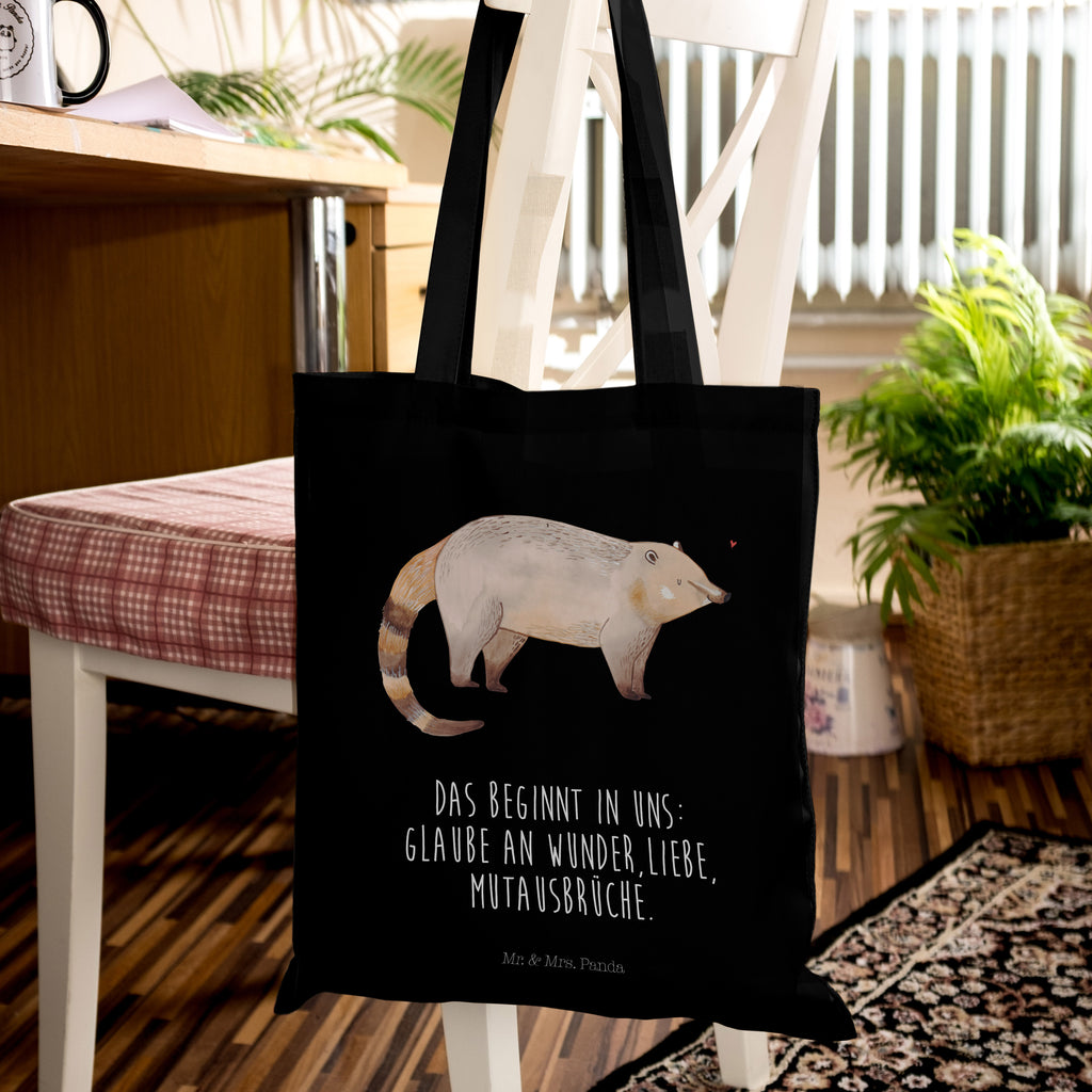 Tragetasche Nasenbär Beuteltasche, Beutel, Einkaufstasche, Jutebeutel, Stoffbeutel, Tiermotive, Gute Laune, lustige Sprüche, Tiere, Nasenbär, Nasenbären, Rüsselbär, Bär