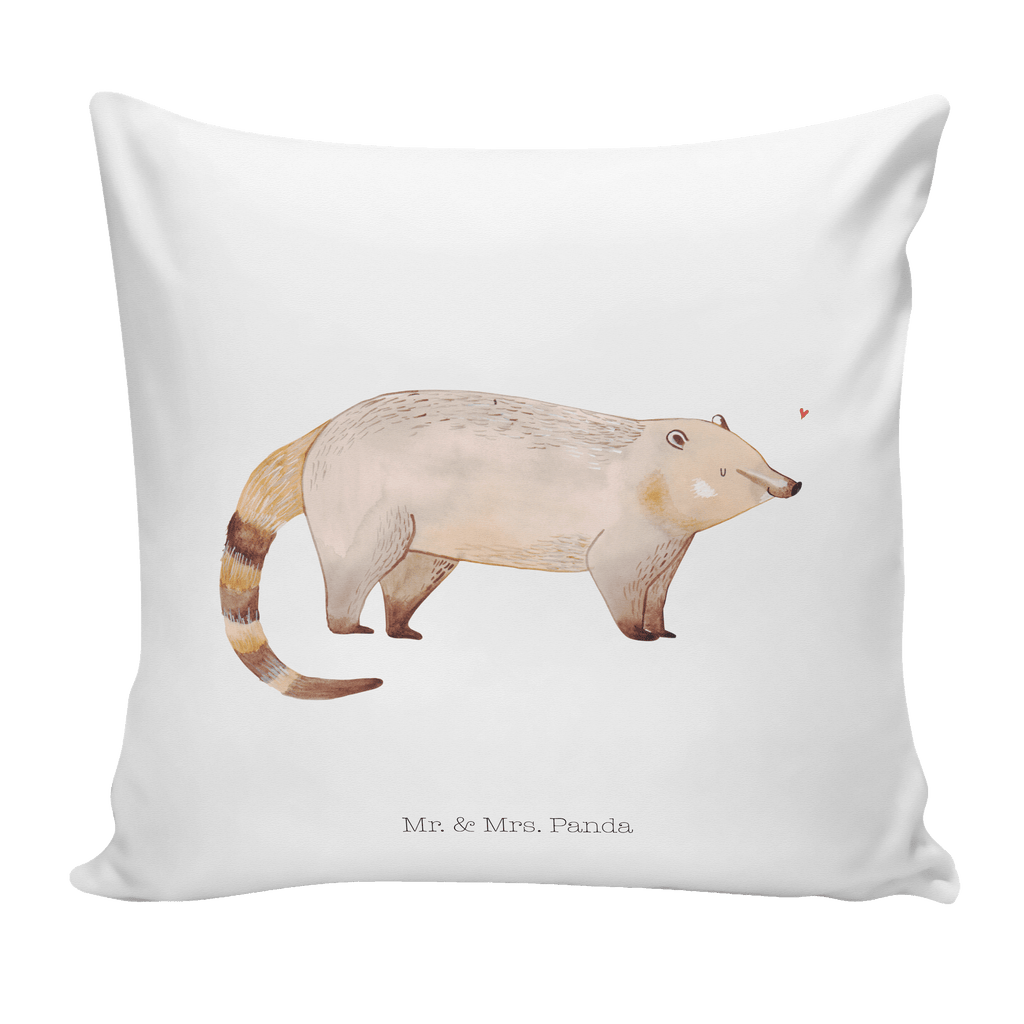 40x40 Kissen Nasenbär Kissenhülle, Kopfkissen, Sofakissen, Dekokissen, Motivkissen, Tiermotive, Gute Laune, lustige Sprüche, Tiere, Nasenbär, Nasenbären, Rüsselbär, Bär