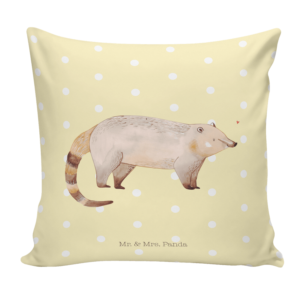 40x40 Kissen Nasenbär Kissenhülle, Kopfkissen, Sofakissen, Dekokissen, Motivkissen, Tiermotive, Gute Laune, lustige Sprüche, Tiere, Nasenbär, Nasenbären, Rüsselbär, Bär