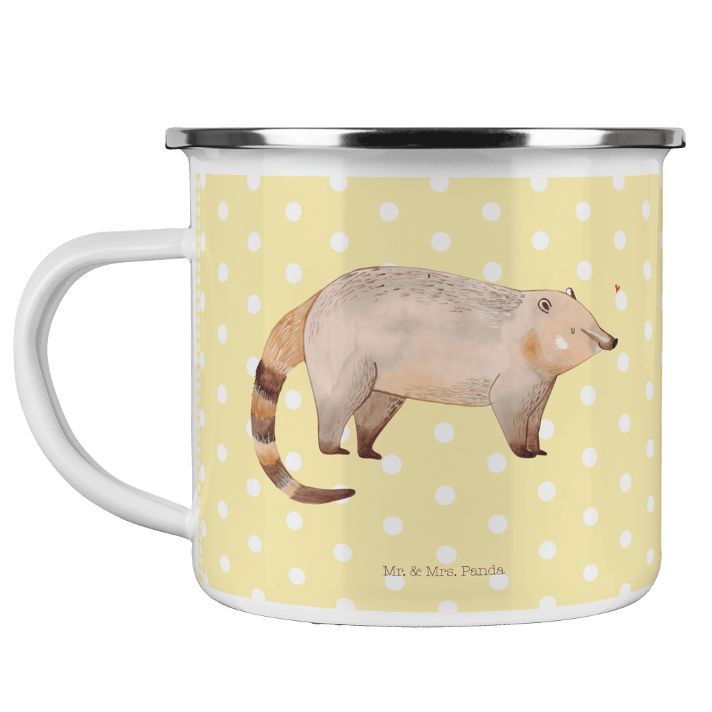 Camping Emaille Tasse Nasenbär Campingtasse, Trinkbecher, Metalltasse, Outdoor Tasse, Emaille Trinkbecher, Blechtasse Outdoor, Emaille Campingbecher, Edelstahl Trinkbecher, Metalltasse für Camping, Kaffee Blechtasse, Camping Tasse Metall, Tiermotive, Gute Laune, lustige Sprüche, Tiere, Nasenbär, Nasenbären, Rüsselbär, Bär