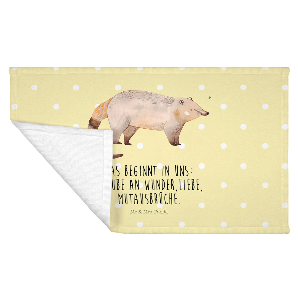 Gäste Handtuch Nasenbär Gästetuch, Reisehandtuch, Sport Handtuch, Frottier, Kinder Handtuch, Tiermotive, Gute Laune, lustige Sprüche, Tiere, Nasenbär, Nasenbären, Rüsselbär, Bär