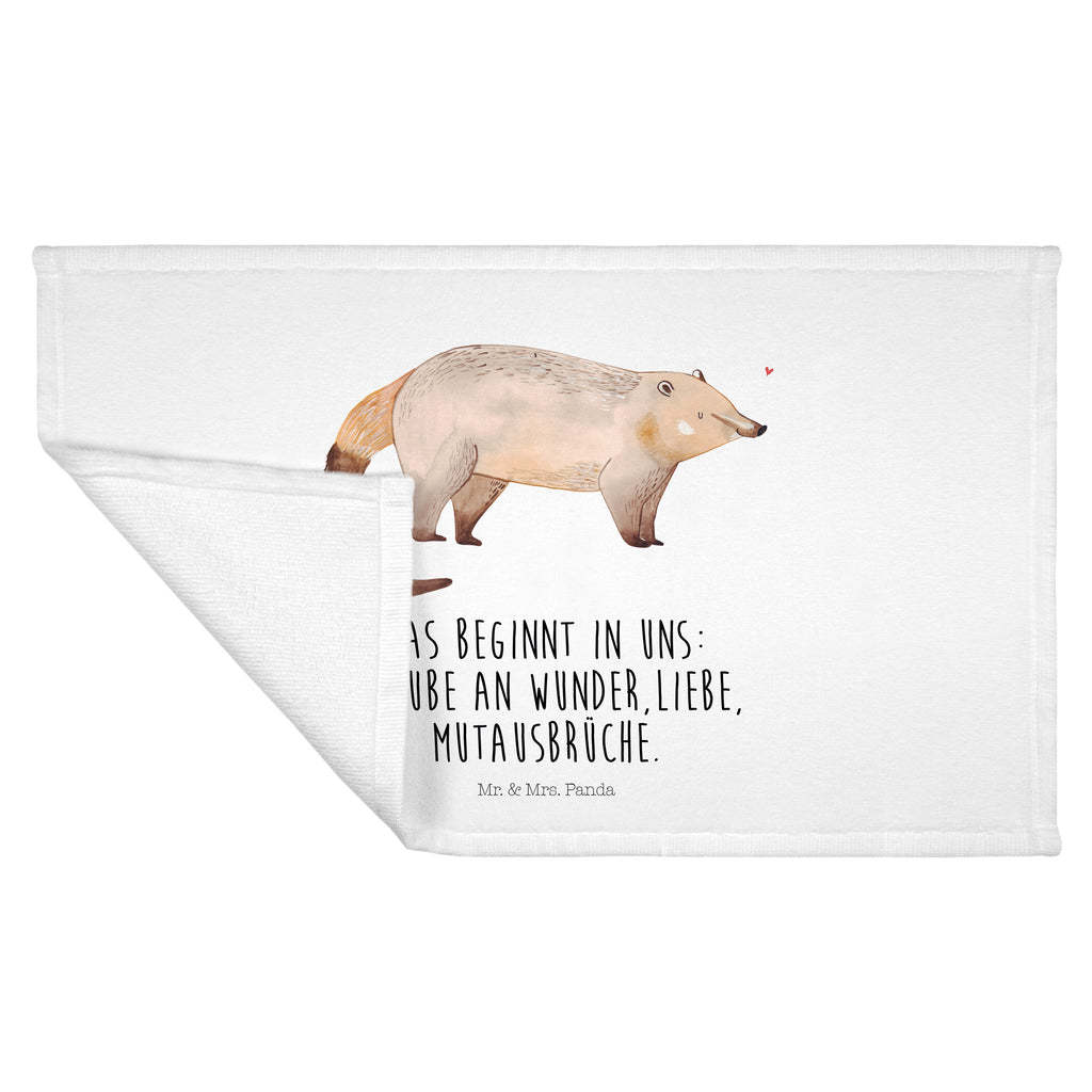 Gäste Handtuch Nasenbär Gästetuch, Reisehandtuch, Sport Handtuch, Frottier, Kinder Handtuch, Tiermotive, Gute Laune, lustige Sprüche, Tiere, Nasenbär, Nasenbären, Rüsselbär, Bär