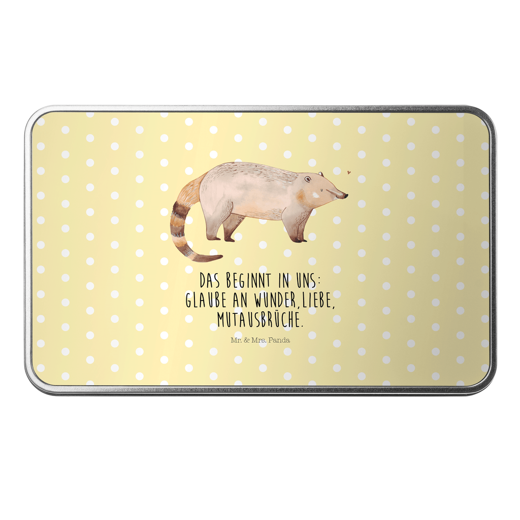 Metalldose rechteckig Nasenbär Blechdose, Metalldose, Blechbox, Container, Keksdose, Vorratsdose, Vorratsbox, Döschen, Versperbox, Vesperdose, Aufbewahrungsdose, Aufbewahrungsbox, Aluminiumdose, Dose, Tiermotive, Gute Laune, lustige Sprüche, Tiere, Nasenbär, Nasenbären, Rüsselbär, Bär