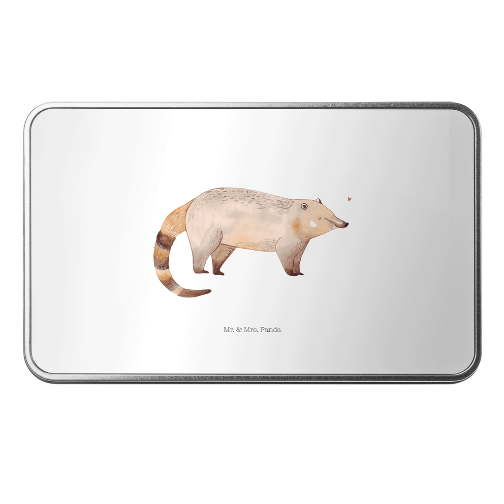 Metalldose rechteckig Nasenbär Blechdose, Metalldose, Blechbox, Container, Keksdose, Vorratsdose, Vorratsbox, Döschen, Versperbox, Vesperdose, Aufbewahrungsdose, Aufbewahrungsbox, Aluminiumdose, Dose, Tiermotive, Gute Laune, lustige Sprüche, Tiere, Nasenbär, Nasenbären, Rüsselbär, Bär