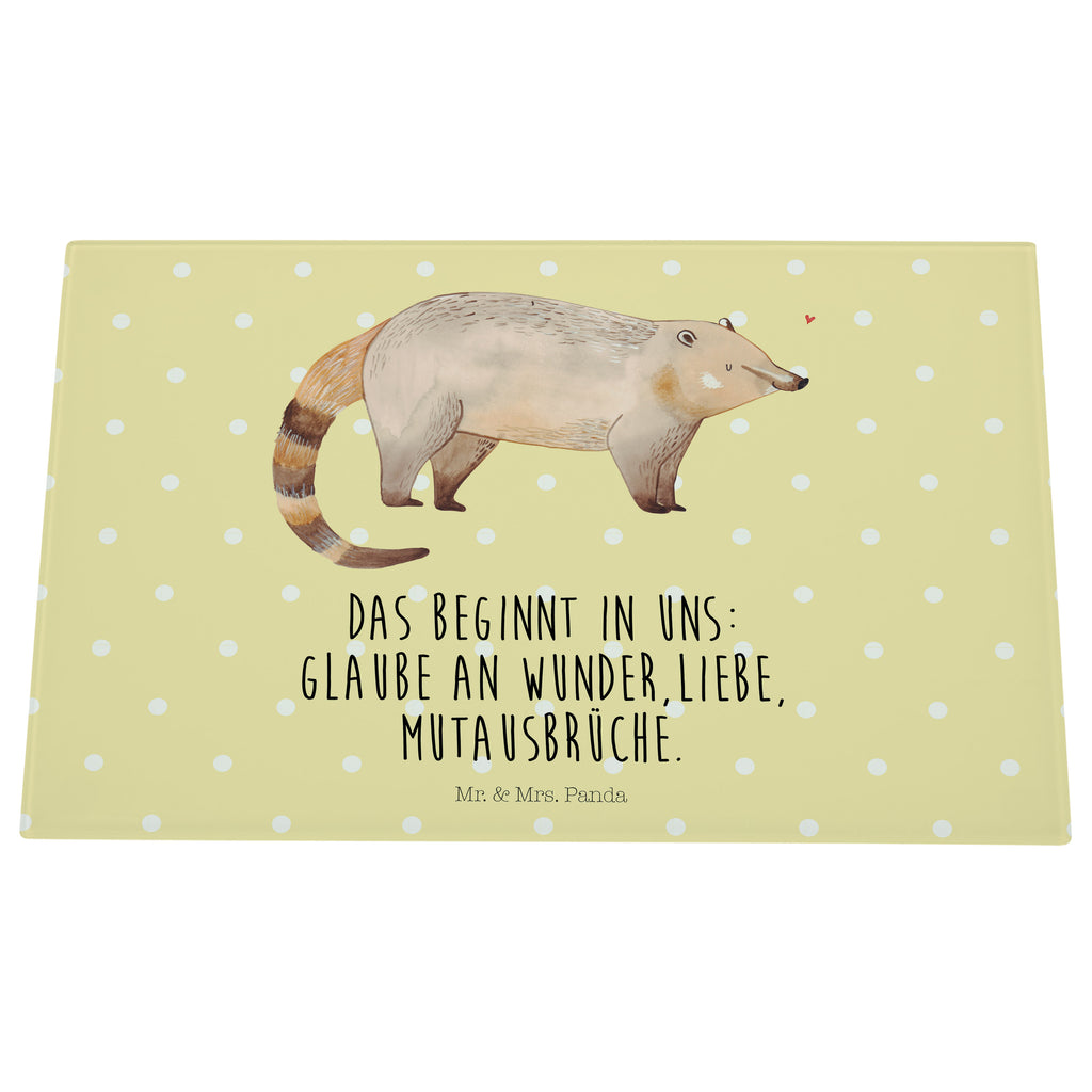 XL Glas Schneidbrett Nasenbär Glasschneidebrett, Schneidebrett, Frühstücksbrett, Küche, Tiermotive, Gute Laune, lustige Sprüche, Tiere, Nasenbär, Nasenbären, Rüsselbär, Bär