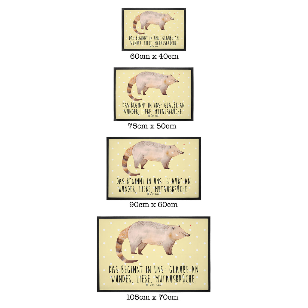 Fußmatte Nasenbär Nasenbär, Nasenbären, Rüsselbär, Bär, Türvorleger, Schmutzmatte, Fußabtreter, Matte, Schmutzfänger, Fußabstreifer, Schmutzfangmatte, Türmatte, Motivfußmatte,  Haustürmatte, Vorleger  süße Tiermotive, gute Laune, lustige Sprüche, Tiere