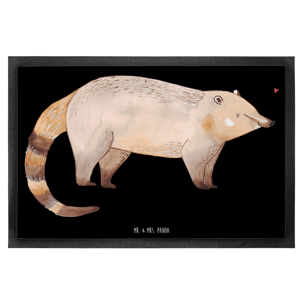 Fußmatte Nasenbär Nasenbär, Nasenbären, Rüsselbär, Bär, Türvorleger, Schmutzmatte, Fußabtreter, Matte, Schmutzfänger, Fußabstreifer, Schmutzfangmatte, Türmatte, Motivfußmatte,  Haustürmatte, Vorleger  süße Tiermotive, gute Laune, lustige Sprüche, Tiere