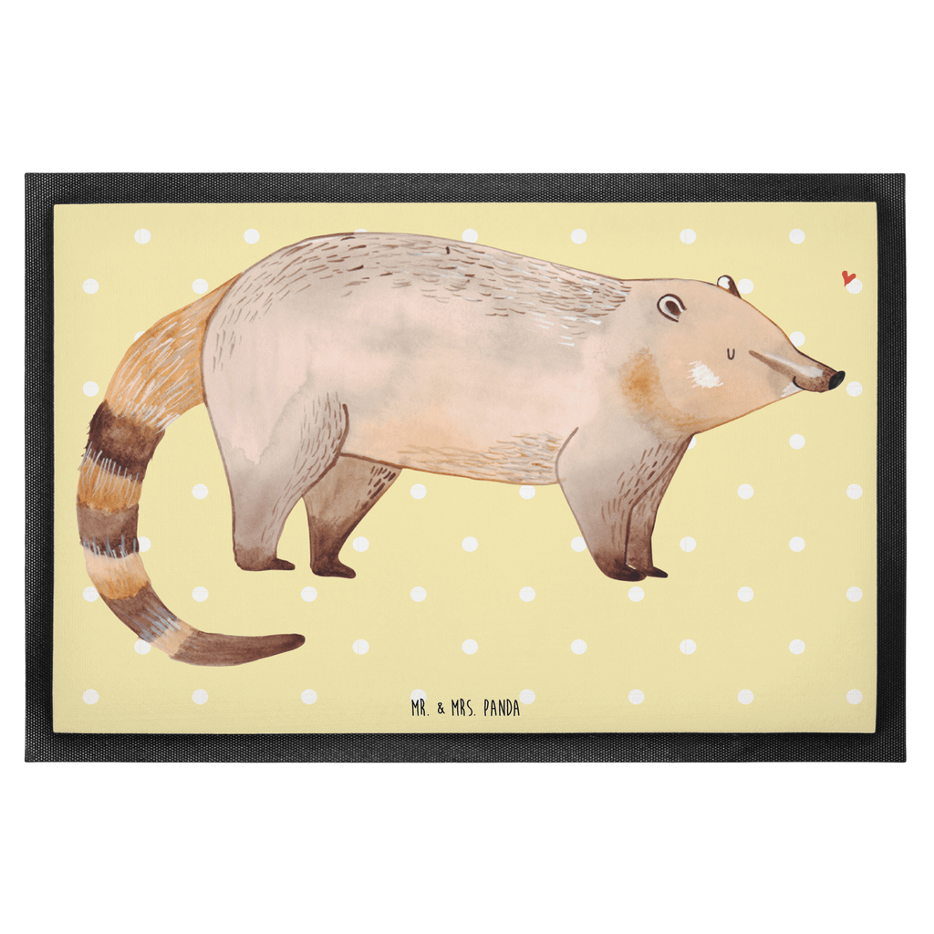 Fußmatte Nasenbär Nasenbär, Nasenbären, Rüsselbär, Bär, Türvorleger, Schmutzmatte, Fußabtreter, Matte, Schmutzfänger, Fußabstreifer, Schmutzfangmatte, Türmatte, Motivfußmatte,  Haustürmatte, Vorleger  süße Tiermotive, gute Laune, lustige Sprüche, Tiere