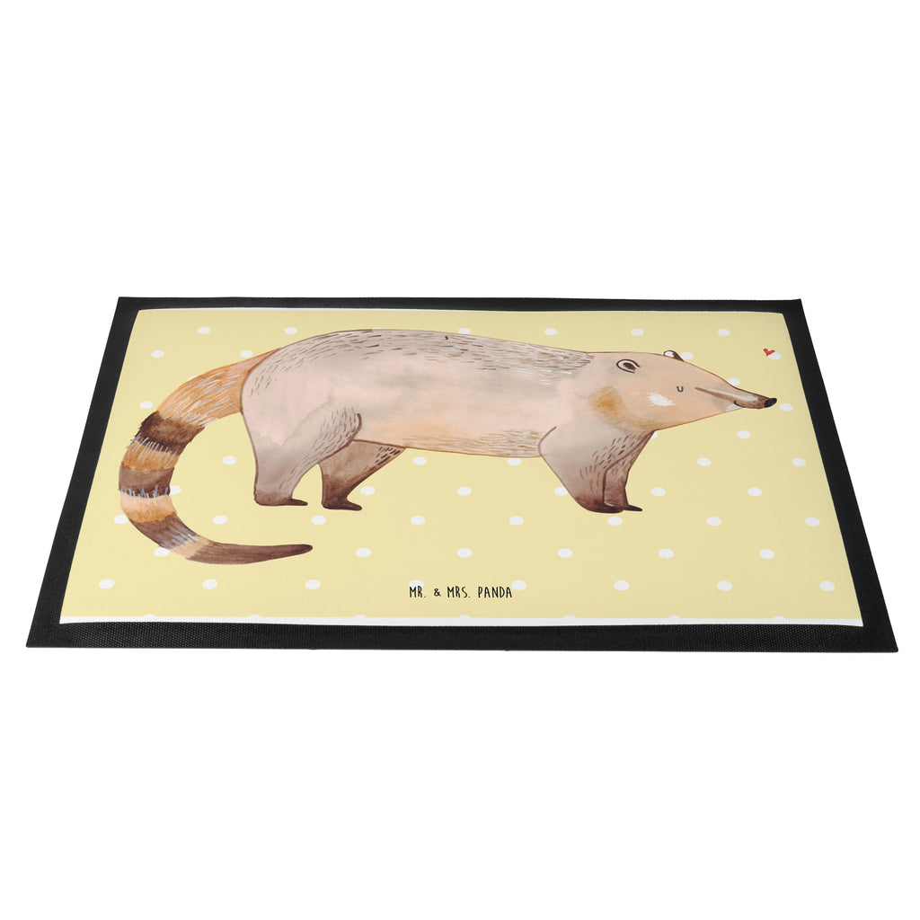 Fußmatte Nasenbär Nasenbär, Nasenbären, Rüsselbär, Bär, Türvorleger, Schmutzmatte, Fußabtreter, Matte, Schmutzfänger, Fußabstreifer, Schmutzfangmatte, Türmatte, Motivfußmatte,  Haustürmatte, Vorleger  süße Tiermotive, gute Laune, lustige Sprüche, Tiere