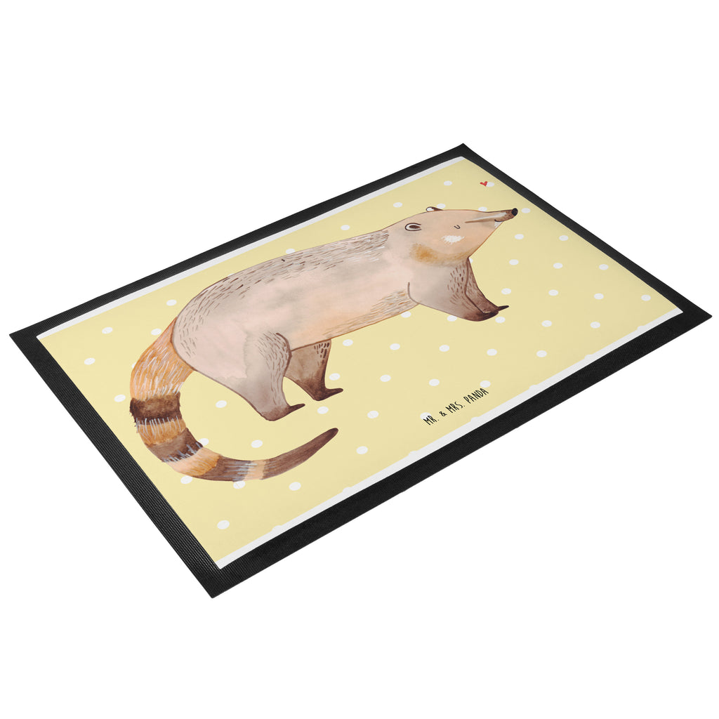 Fußmatte Nasenbär Nasenbär, Nasenbären, Rüsselbär, Bär, Türvorleger, Schmutzmatte, Fußabtreter, Matte, Schmutzfänger, Fußabstreifer, Schmutzfangmatte, Türmatte, Motivfußmatte,  Haustürmatte, Vorleger  süße Tiermotive, gute Laune, lustige Sprüche, Tiere