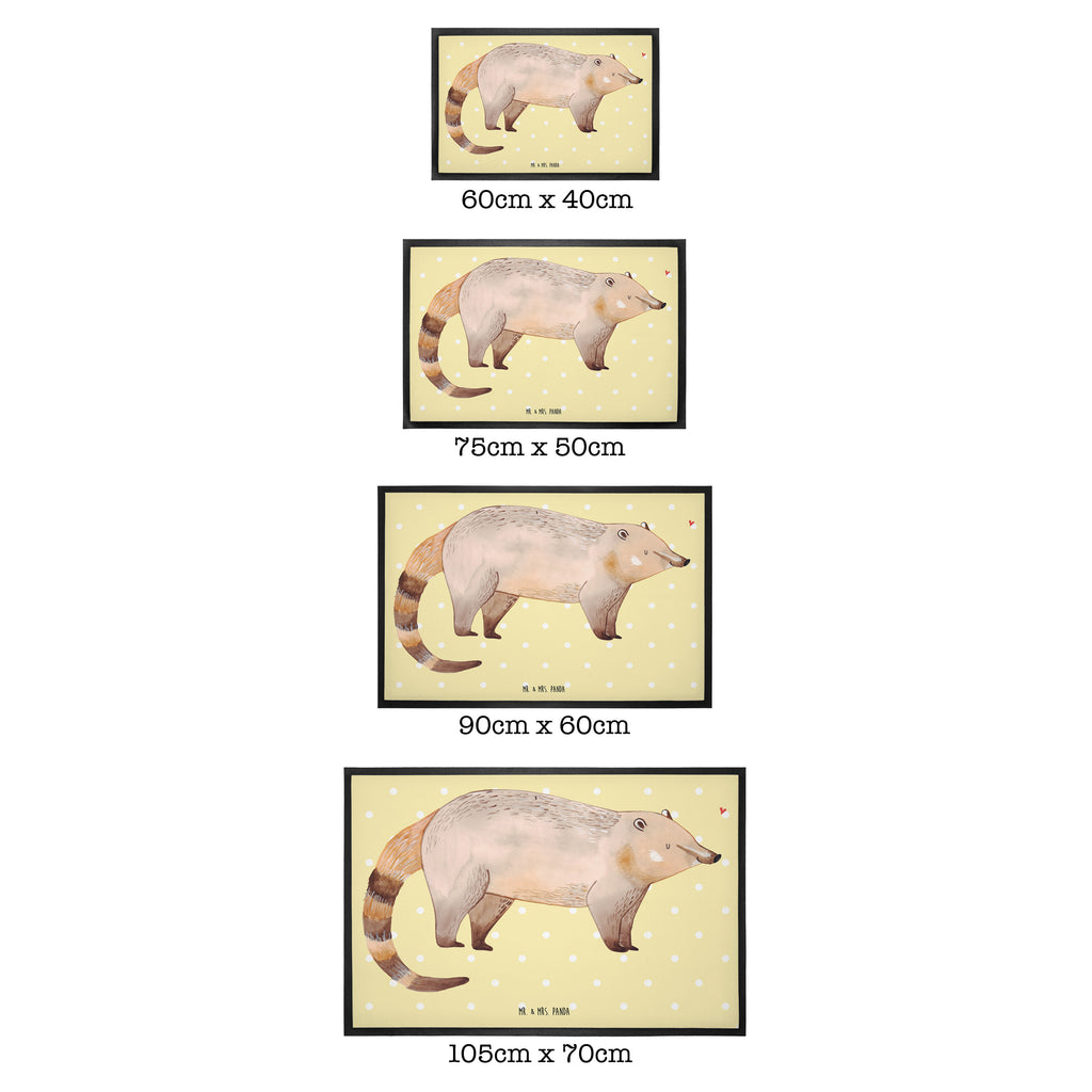 Fußmatte Nasenbär Nasenbär, Nasenbären, Rüsselbär, Bär, Türvorleger, Schmutzmatte, Fußabtreter, Matte, Schmutzfänger, Fußabstreifer, Schmutzfangmatte, Türmatte, Motivfußmatte,  Haustürmatte, Vorleger  süße Tiermotive, gute Laune, lustige Sprüche, Tiere
