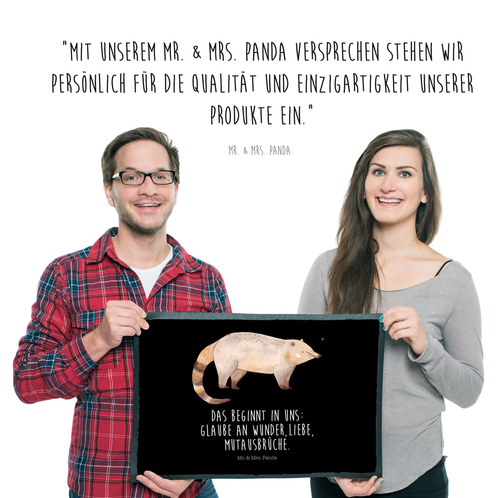 Fußmatte Nasenbär Nasenbär, Nasenbären, Rüsselbär, Bär, Türvorleger, Schmutzmatte, Fußabtreter, Matte, Schmutzfänger, Fußabstreifer, Schmutzfangmatte, Türmatte, Motivfußmatte,  Haustürmatte, Vorleger  süße Tiermotive, gute Laune, lustige Sprüche, Tiere