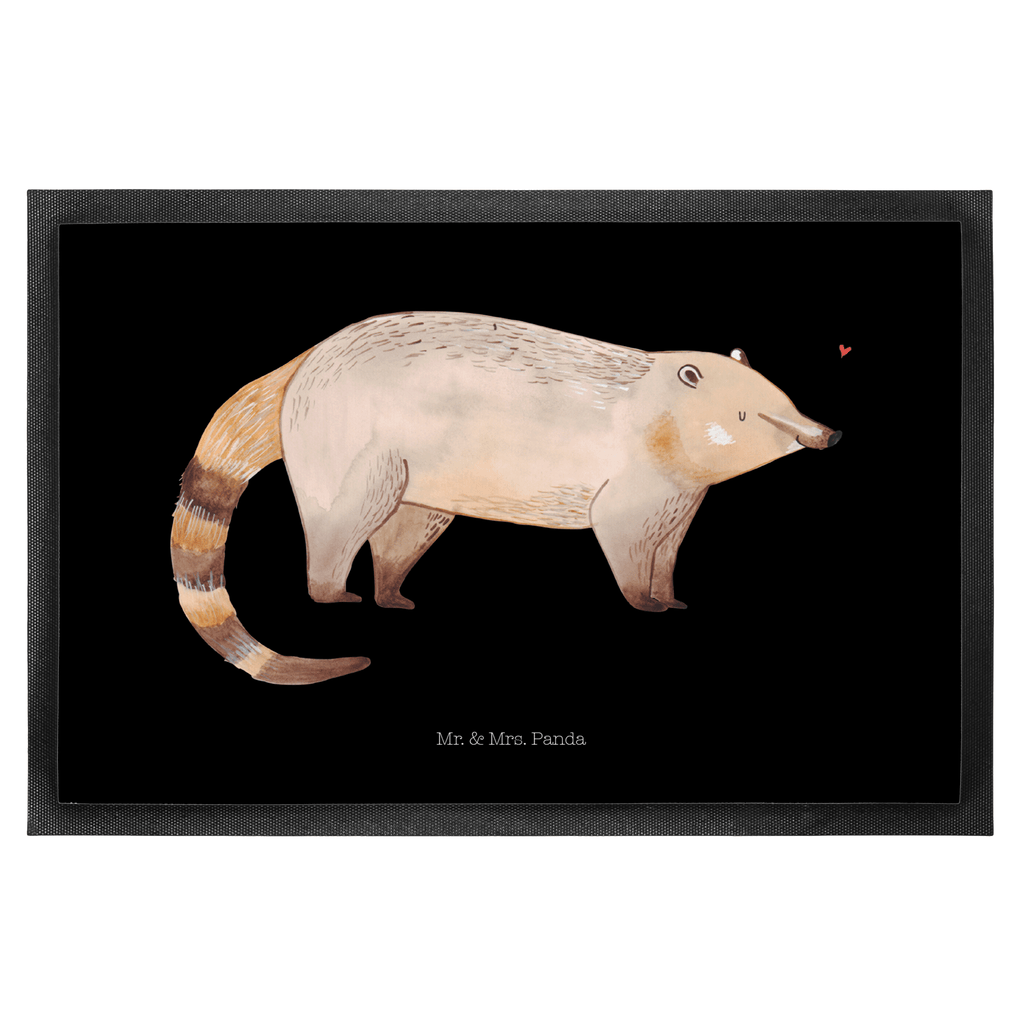 Fußmatte Nasenbär Nasenbär, Nasenbären, Rüsselbär, Bär, Türvorleger, Schmutzmatte, Fußabtreter, Matte, Schmutzfänger, Fußabstreifer, Schmutzfangmatte, Türmatte, Motivfußmatte,  Haustürmatte, Vorleger  süße Tiermotive, gute Laune, lustige Sprüche, Tiere