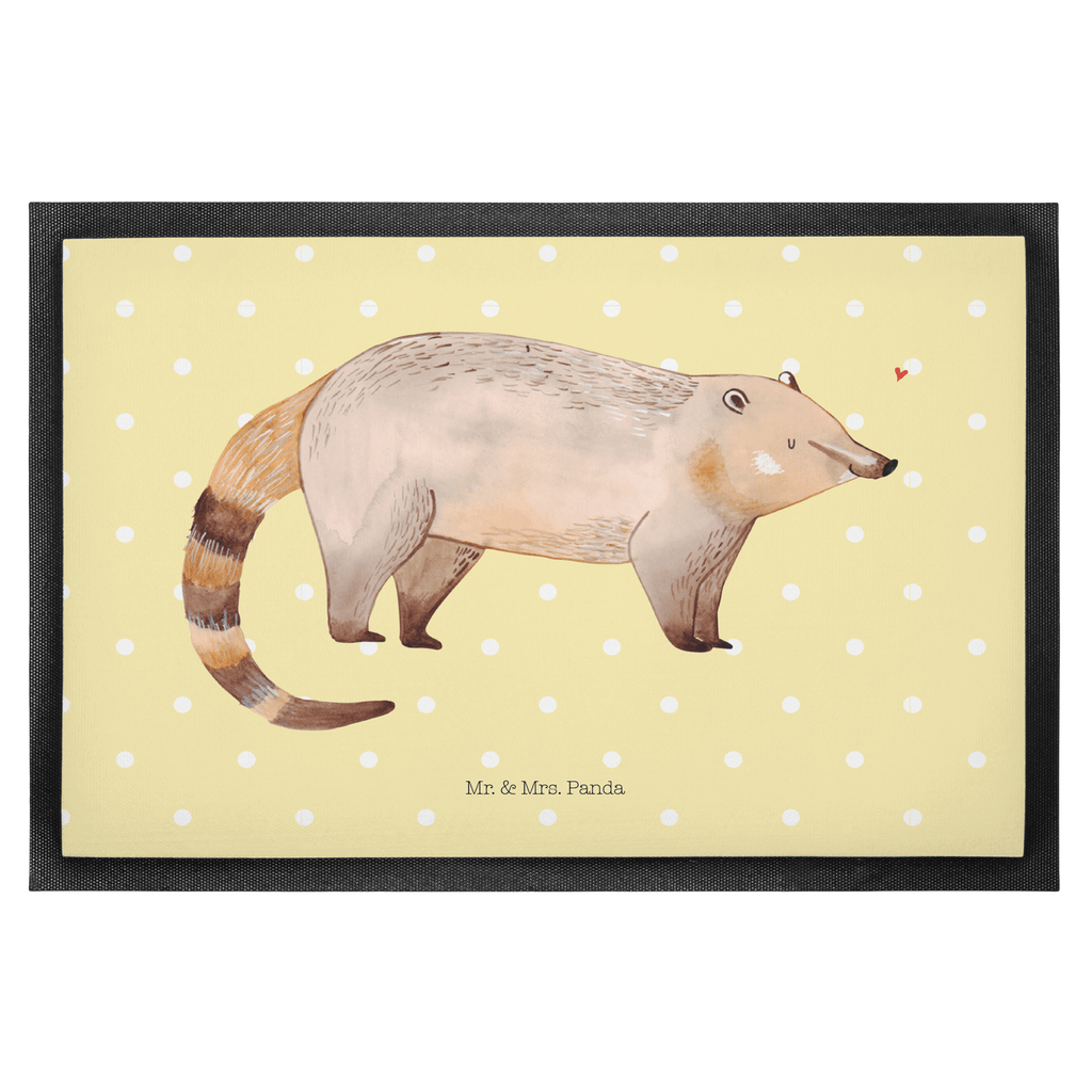 Fußmatte Nasenbär Nasenbär, Nasenbären, Rüsselbär, Bär, Türvorleger, Schmutzmatte, Fußabtreter, Matte, Schmutzfänger, Fußabstreifer, Schmutzfangmatte, Türmatte, Motivfußmatte,  Haustürmatte, Vorleger  süße Tiermotive, gute Laune, lustige Sprüche, Tiere