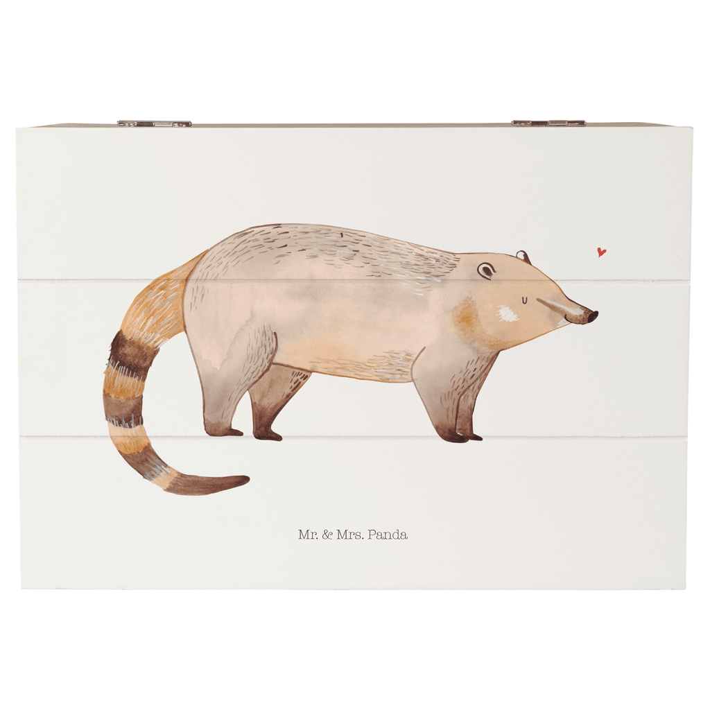 Holzkiste Nasenbär Holzkiste, Kiste, Schatzkiste, Truhe, Schatulle, XXL, Erinnerungsbox, Erinnerungskiste, Dekokiste, Aufbewahrungsbox, Tiermotive, Gute Laune, lustige Sprüche, Tiere, Nasenbär, Nasenbären, Rüsselbär, Bär