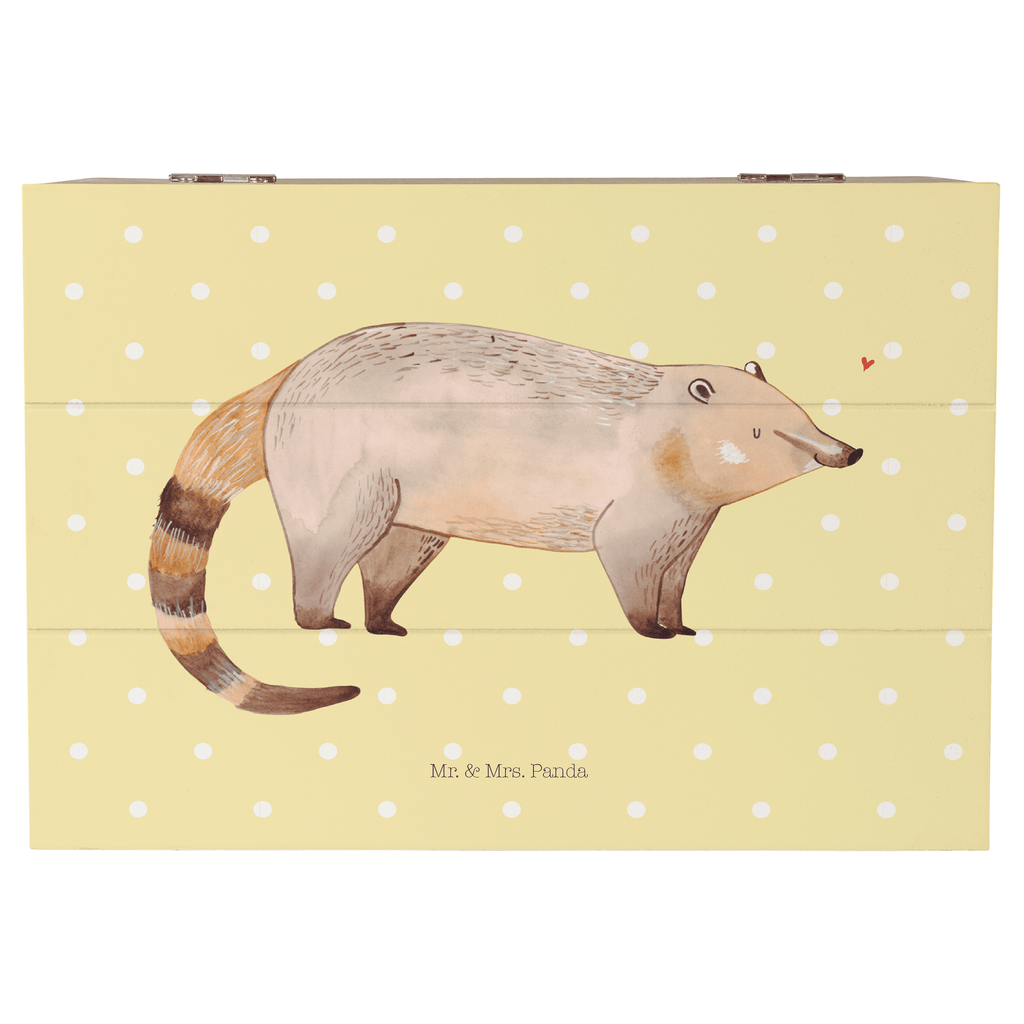 Holzkiste Nasenbär Holzkiste, Kiste, Schatzkiste, Truhe, Schatulle, XXL, Erinnerungsbox, Erinnerungskiste, Dekokiste, Aufbewahrungsbox, Tiermotive, Gute Laune, lustige Sprüche, Tiere, Nasenbär, Nasenbären, Rüsselbär, Bär