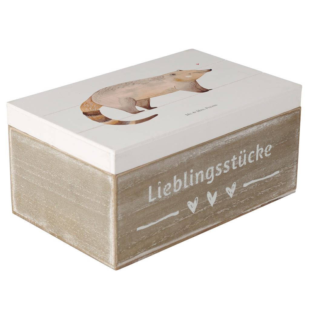 Holzkiste Nasenbär Holzkiste, Kiste, Schatzkiste, Truhe, Schatulle, XXL, Erinnerungsbox, Erinnerungskiste, Dekokiste, Aufbewahrungsbox, Tiermotive, Gute Laune, lustige Sprüche, Tiere, Nasenbär, Nasenbären, Rüsselbär, Bär