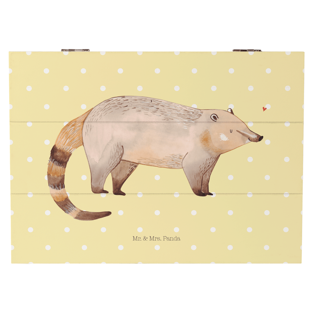 Holzkiste Nasenbär Holzkiste, Kiste, Schatzkiste, Truhe, Schatulle, XXL, Erinnerungsbox, Erinnerungskiste, Dekokiste, Aufbewahrungsbox, Tiermotive, Gute Laune, lustige Sprüche, Tiere, Nasenbär, Nasenbären, Rüsselbär, Bär