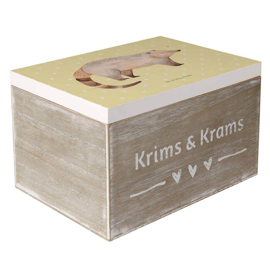 Holzkiste Nasenbär Holzkiste, Kiste, Schatzkiste, Truhe, Schatulle, XXL, Erinnerungsbox, Erinnerungskiste, Dekokiste, Aufbewahrungsbox, Tiermotive, Gute Laune, lustige Sprüche, Tiere, Nasenbär, Nasenbären, Rüsselbär, Bär