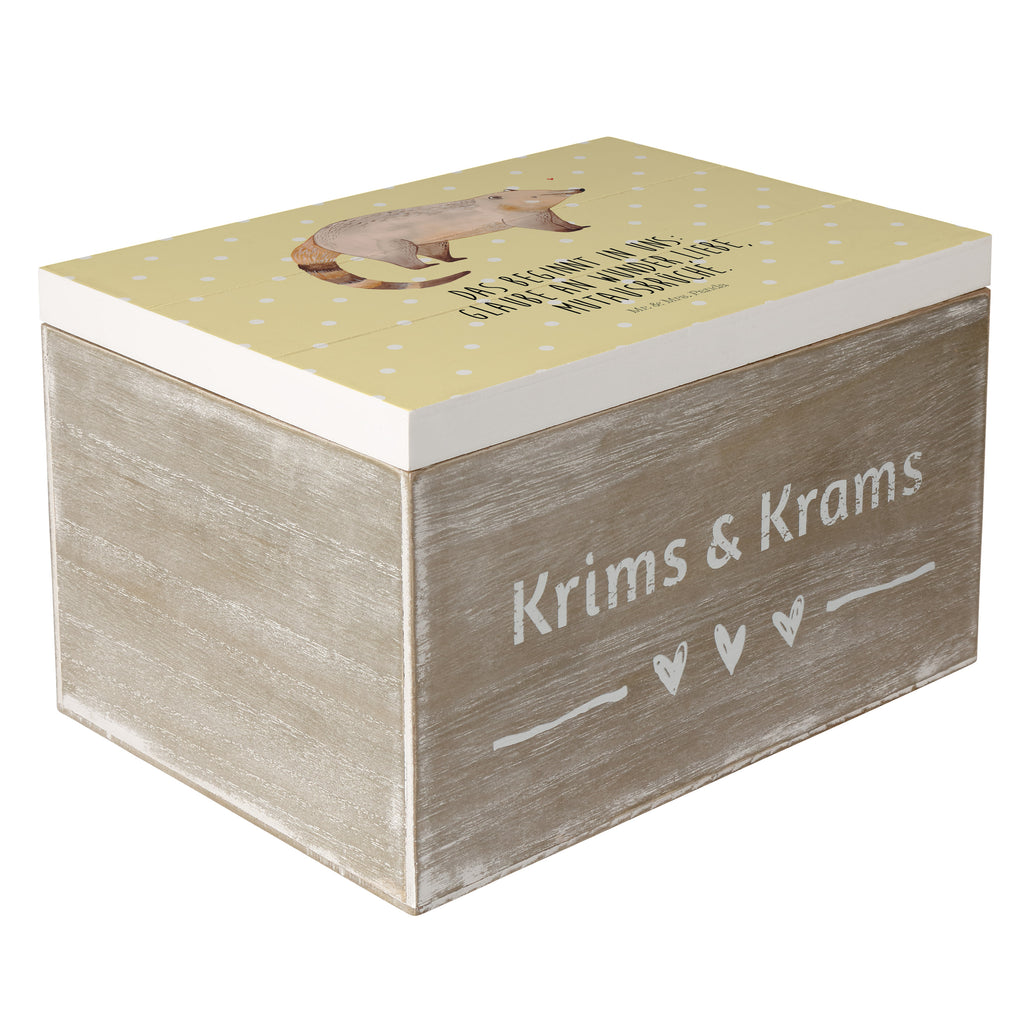 Holzkiste Nasenbär Holzkiste, Kiste, Schatzkiste, Truhe, Schatulle, XXL, Erinnerungsbox, Erinnerungskiste, Dekokiste, Aufbewahrungsbox, Tiermotive, Gute Laune, lustige Sprüche, Tiere, Nasenbär, Nasenbären, Rüsselbär, Bär