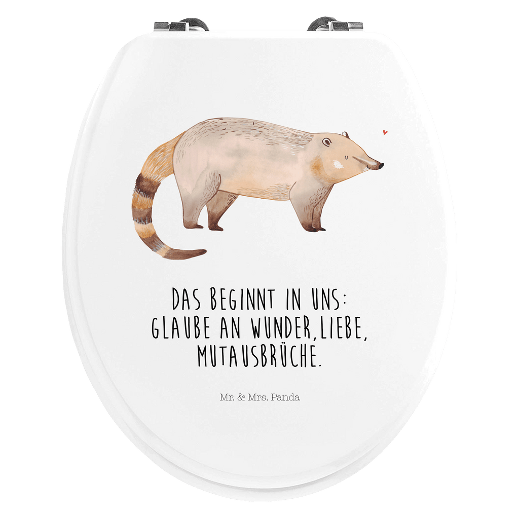 Motiv WC Sitz Nasenbär Klobrille, Klodeckel, Toilettendeckel, WC-Sitz, Toilette, Tiermotive, Gute Laune, lustige Sprüche, Tiere, Nasenbär, Nasenbären, Rüsselbär, Bär
