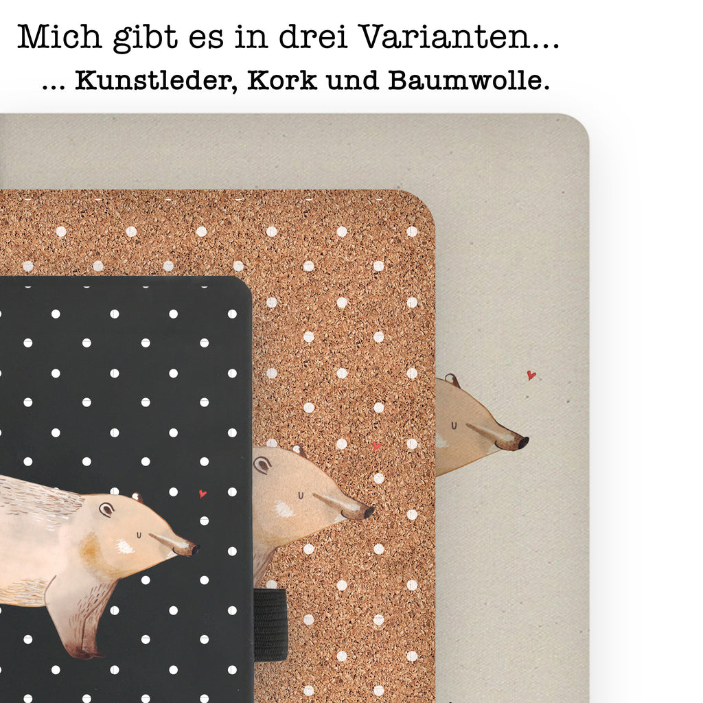 DIN A4 Baumwoll Notizbuch Nasenbär Notizen, Eintragebuch, Tagebuch, Notizblock, Adressbuch, Journal, Kladde, Skizzenbuch, Notizheft, Schreibbuch, Schreibheft, Tiermotive, Gute Laune, lustige Sprüche, Tiere, Nasenbär, Nasenbären, Rüsselbär, Bär