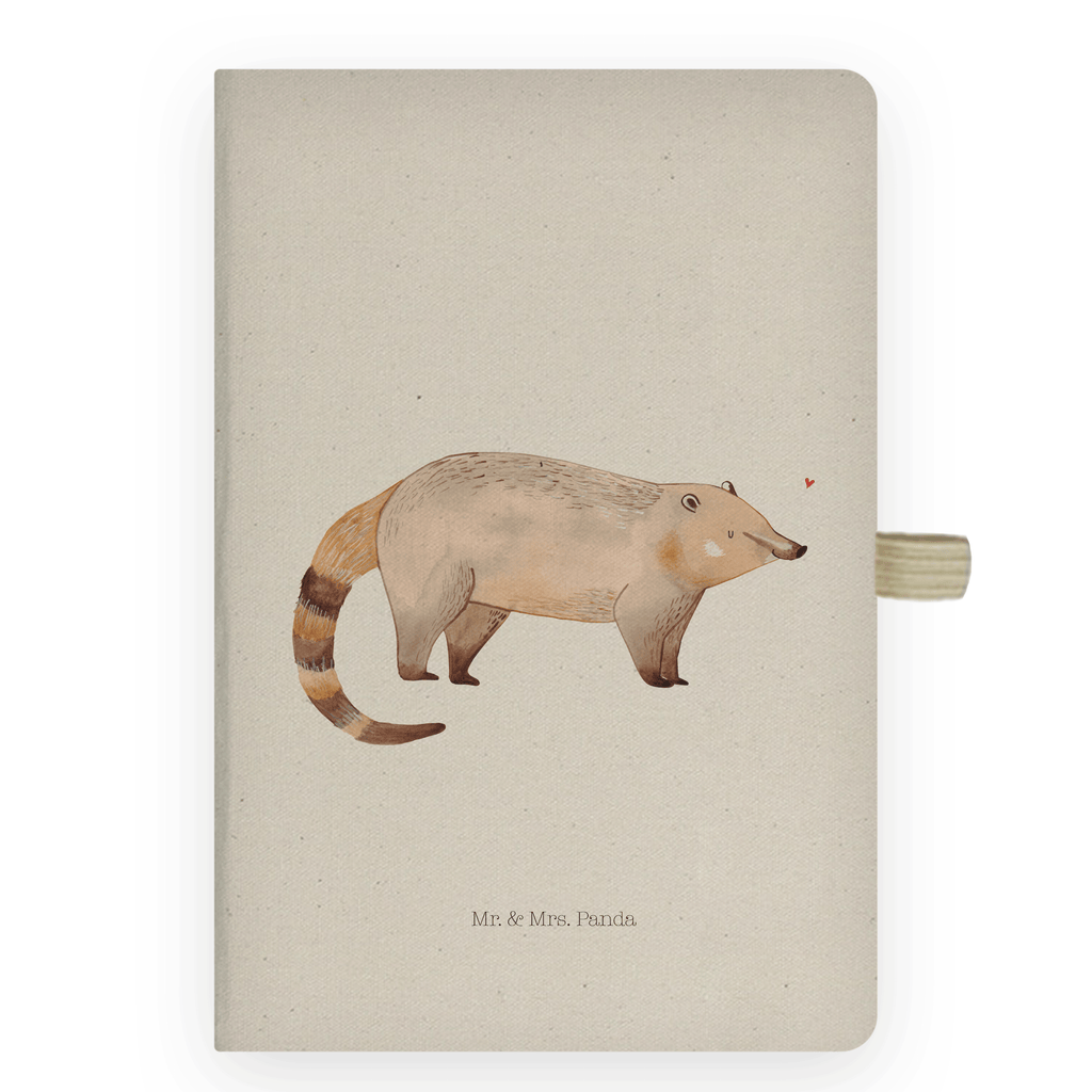 DIN A4 Baumwoll Notizbuch Nasenbär Notizen, Eintragebuch, Tagebuch, Notizblock, Adressbuch, Journal, Kladde, Skizzenbuch, Notizheft, Schreibbuch, Schreibheft, Tiermotive, Gute Laune, lustige Sprüche, Tiere, Nasenbär, Nasenbären, Rüsselbär, Bär