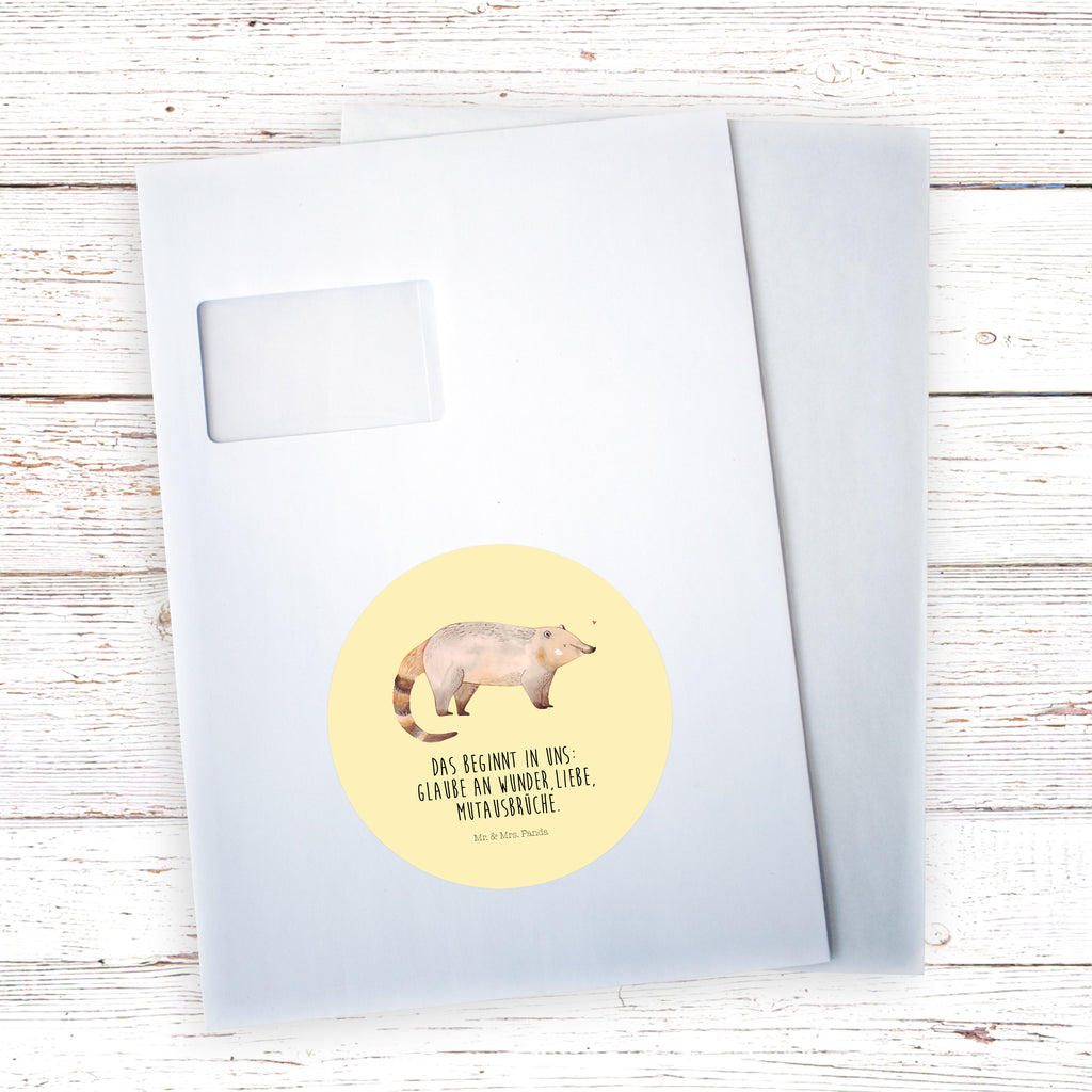 40mm Rund Aufkleber Nasenbär Sticker, Aufkleber, Etikett, Tiermotive, Gute Laune, lustige Sprüche, Tiere, Nasenbär, Nasenbären, Rüsselbär, Bär