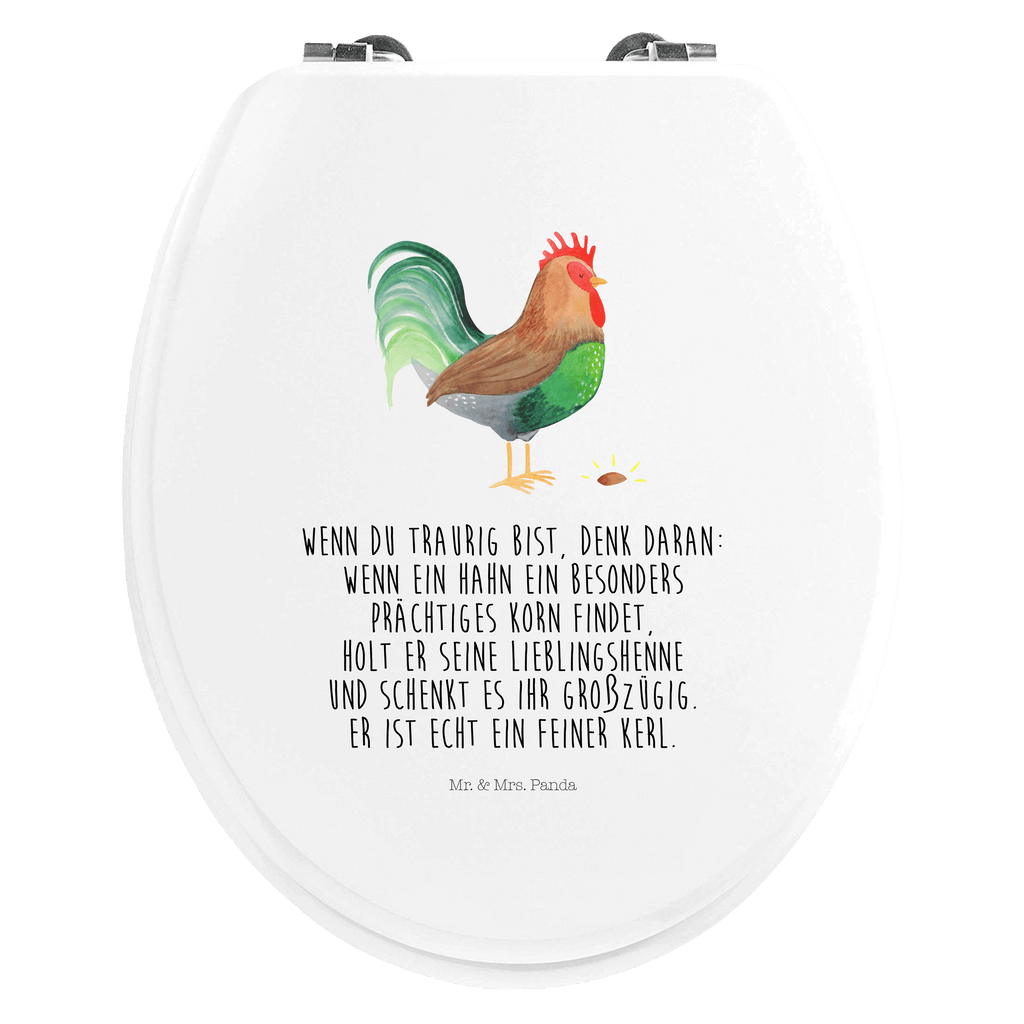 Motiv WC Sitz Hahn mit Korn Klobrille, Klodeckel, Toilettendeckel, WC-Sitz, Toilette, Bauernhof, Hoftiere, Landwirt, Landwirtin, Hahn, Korn, Henne, Eier, Natur