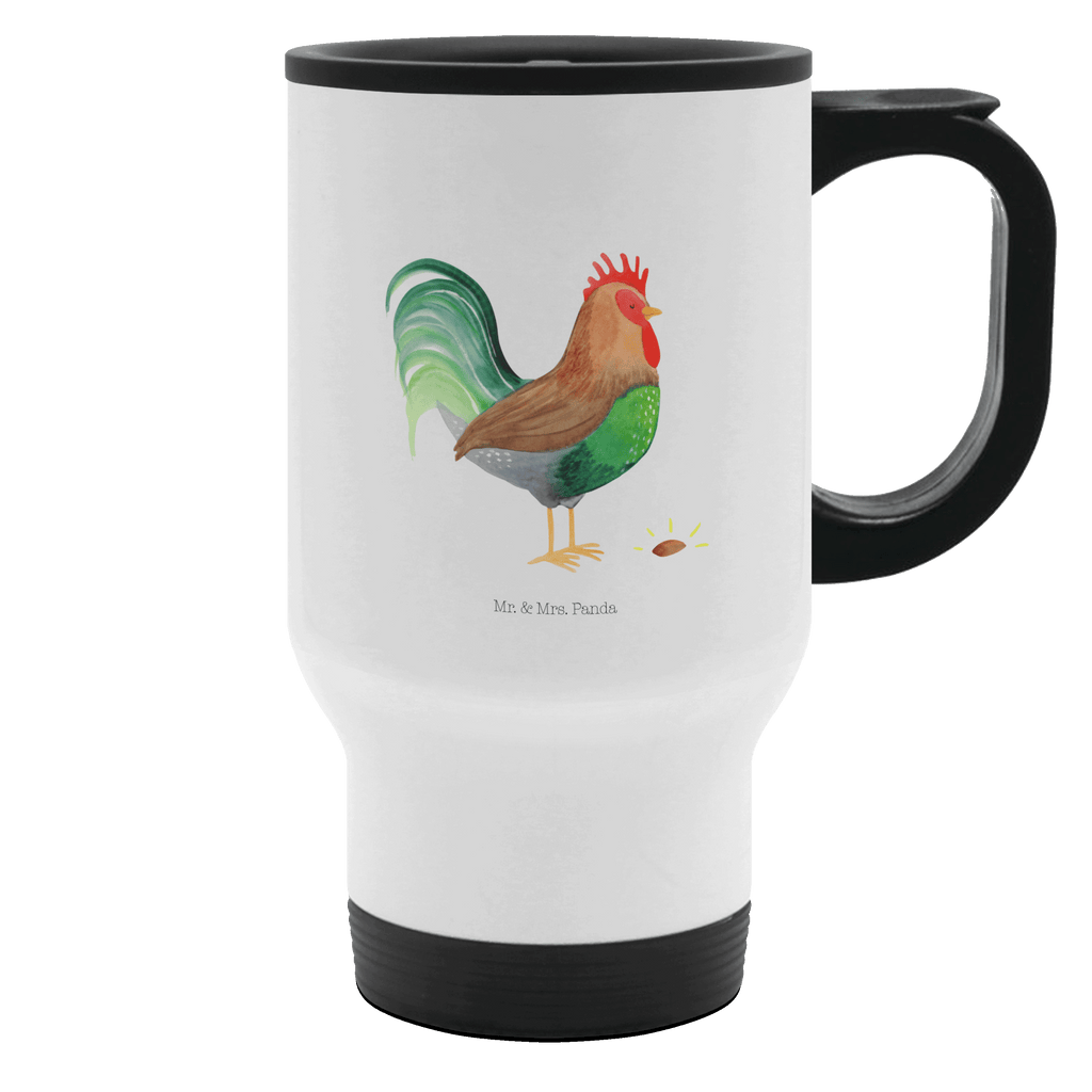 Thermobecher Hahn mit Korn Thermobecher, To Go Becher, Thermotasse, Kaffeebecher, Isolierbecher, Thermobecher To Go, Warmhaltetasse, Edelstahlbecher, Reisebecher, Tasse mit Deckel, Thermobecher für 400 ml, Kaffeetasse zum Mitnehmen, Tasse zum Mitnehmen, Spülmaschinenfest, Bauernhof, Hoftiere, Landwirt, Landwirtin, Hahn, Korn, Henne, Eier, Natur