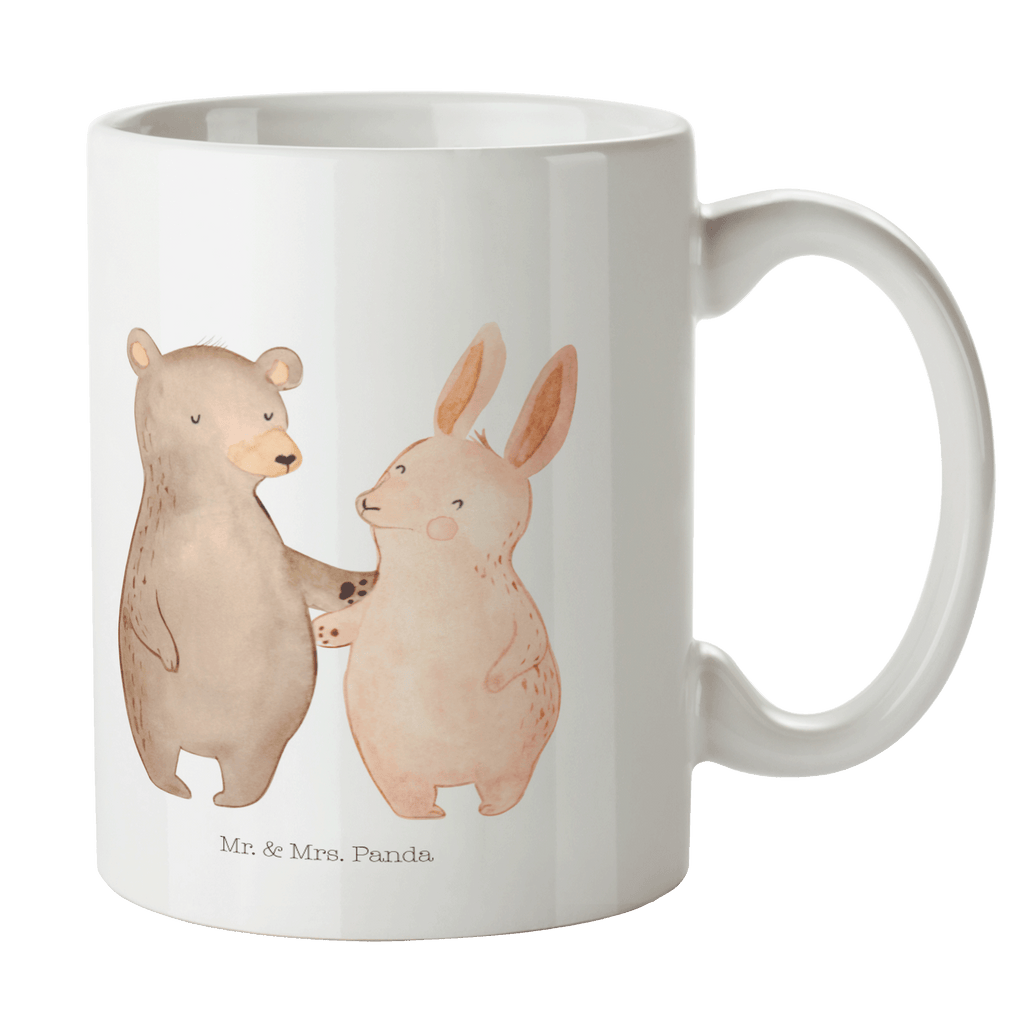 Tasse Bär Hase Umarmen Becher, Kaffeetasse, Kaffeebecher, Tee, Frühstück, Büro, Liebe, Partner, Freund, Freundin, Ehemann, Ehefrau, Heiraten, Verlobung, Heiratsantrag, Liebesgeschenk, Jahrestag, Hocheitstag, Freunde, bester Freund, Hase, Bär, Bärchen, best friends